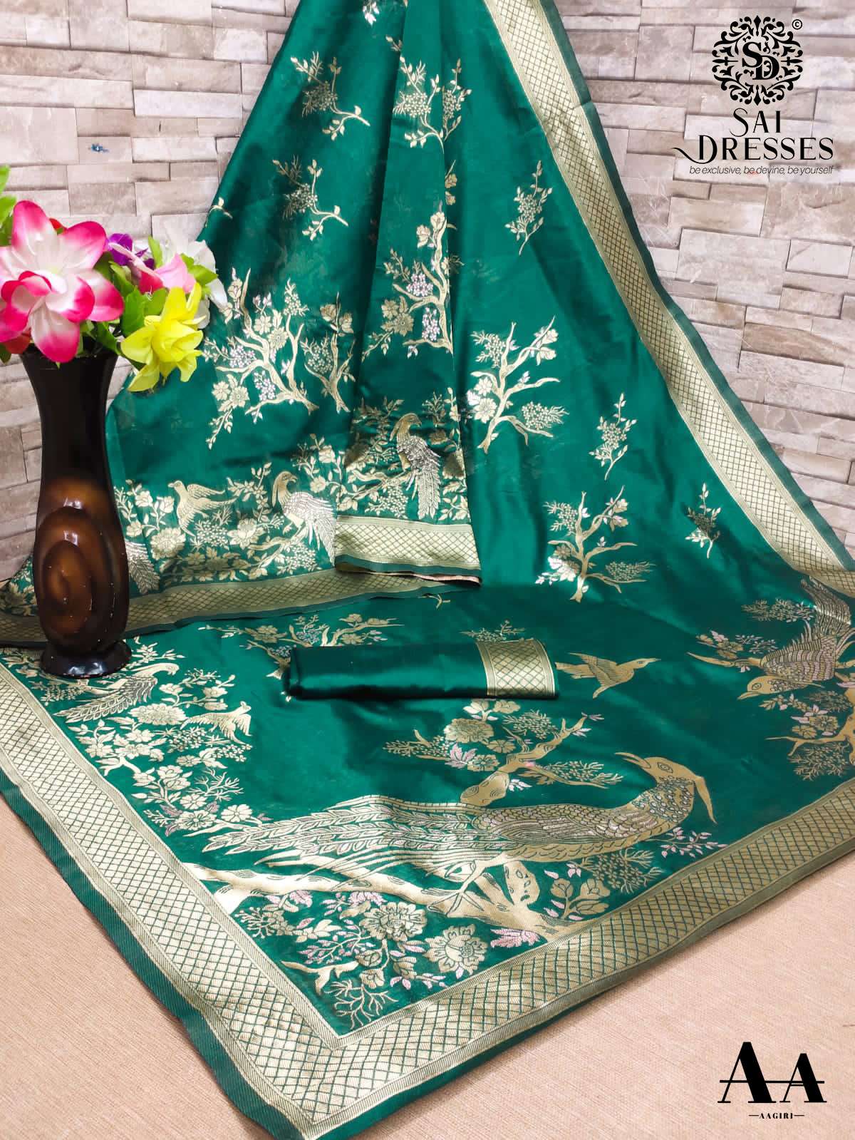 SAI DRESSES PRESENT CRYSTAL COTTON DESIGNER SAREE IN WHOLESALE RATE IN SURAT 