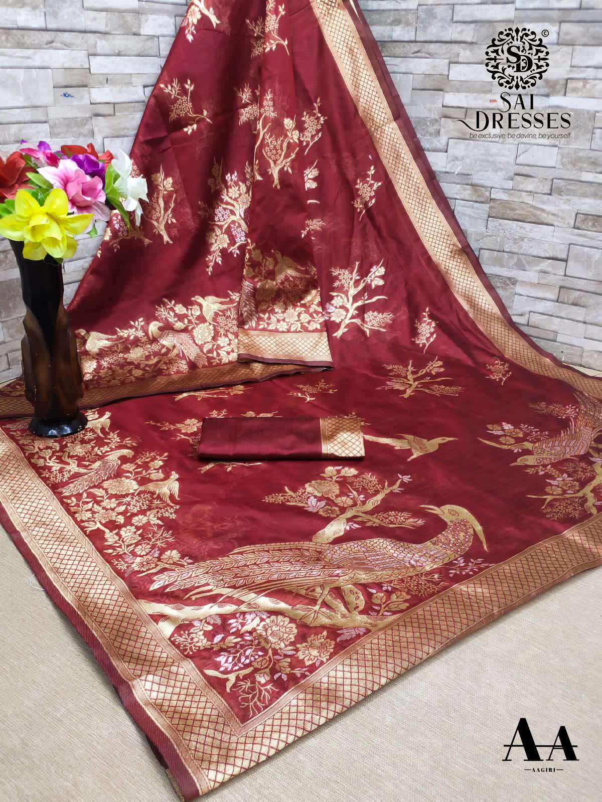 SAI DRESSES PRESENT CRYSTAL COTTON DESIGNER SAREE IN WHOLESALE RATE IN SURAT 