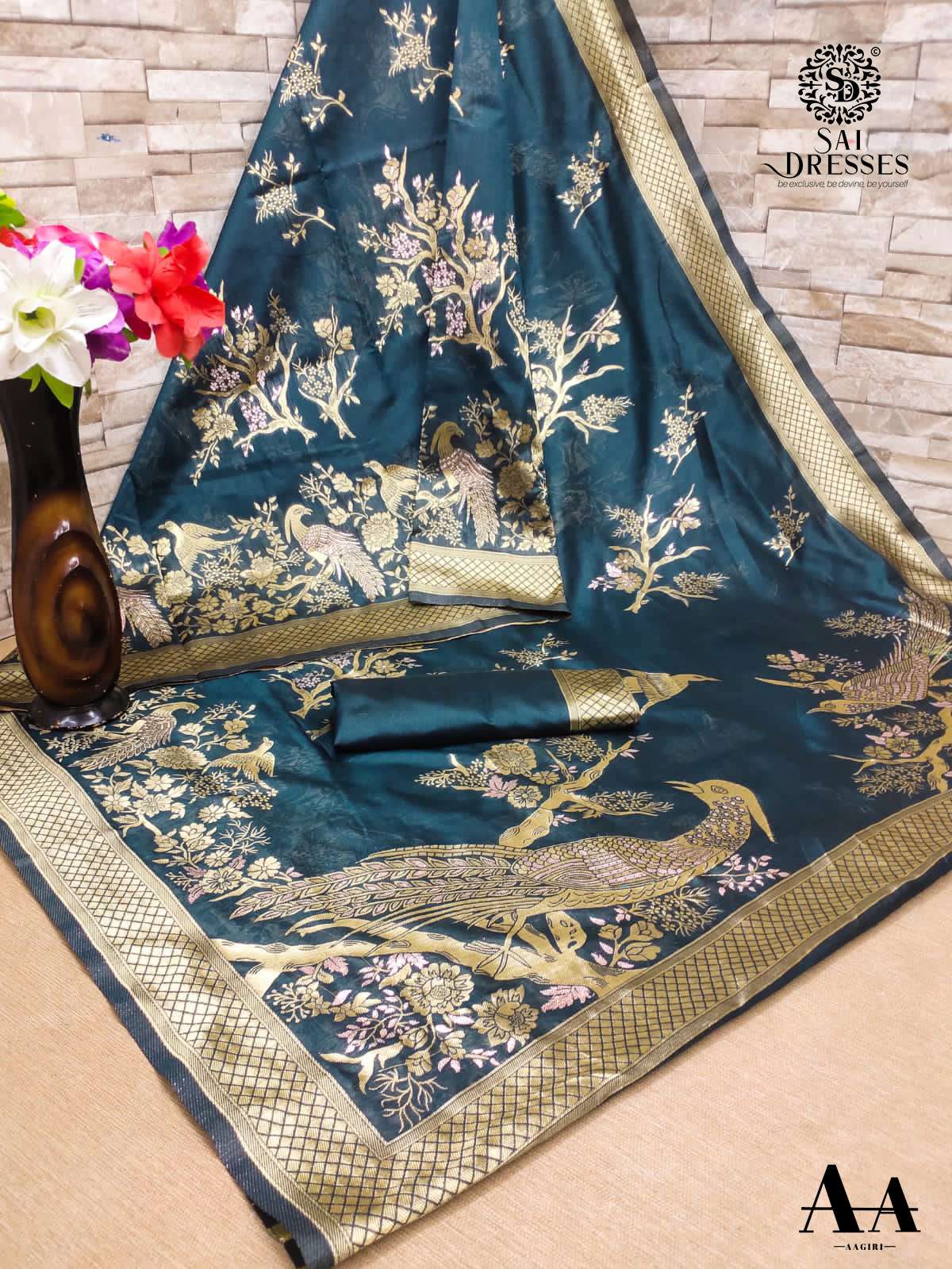 SAI DRESSES PRESENT CRYSTAL COTTON DESIGNER SAREE IN WHOLESALE RATE IN SURAT 