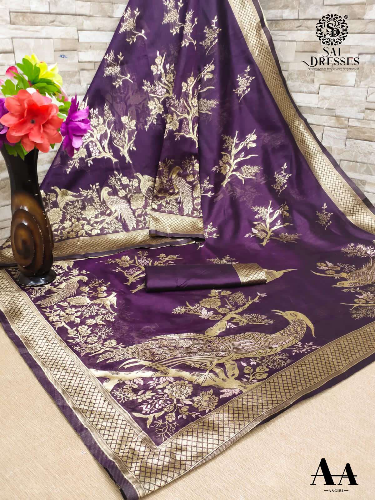 SAI DRESSES PRESENT CRYSTAL COTTON DESIGNER SAREE IN WHOLESALE RATE IN SURAT 