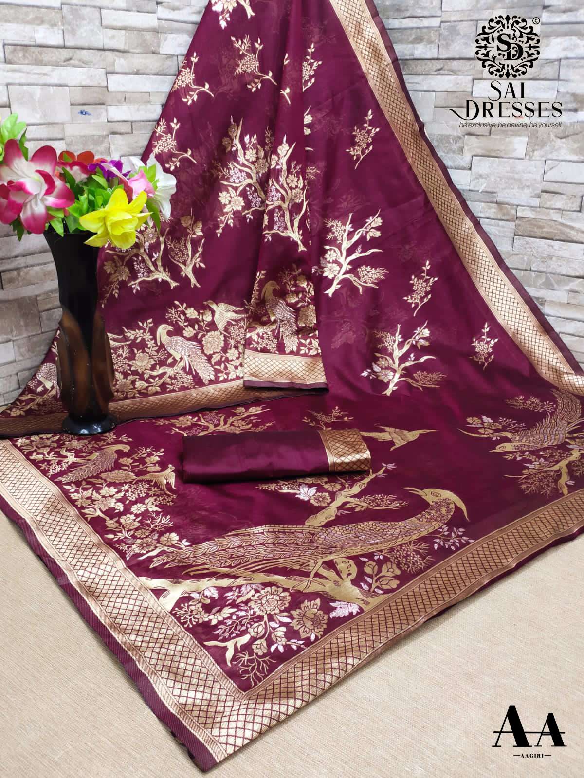 SAI DRESSES PRESENT CRYSTAL COTTON DESIGNER SAREE IN WHOLESALE RATE IN SURAT 