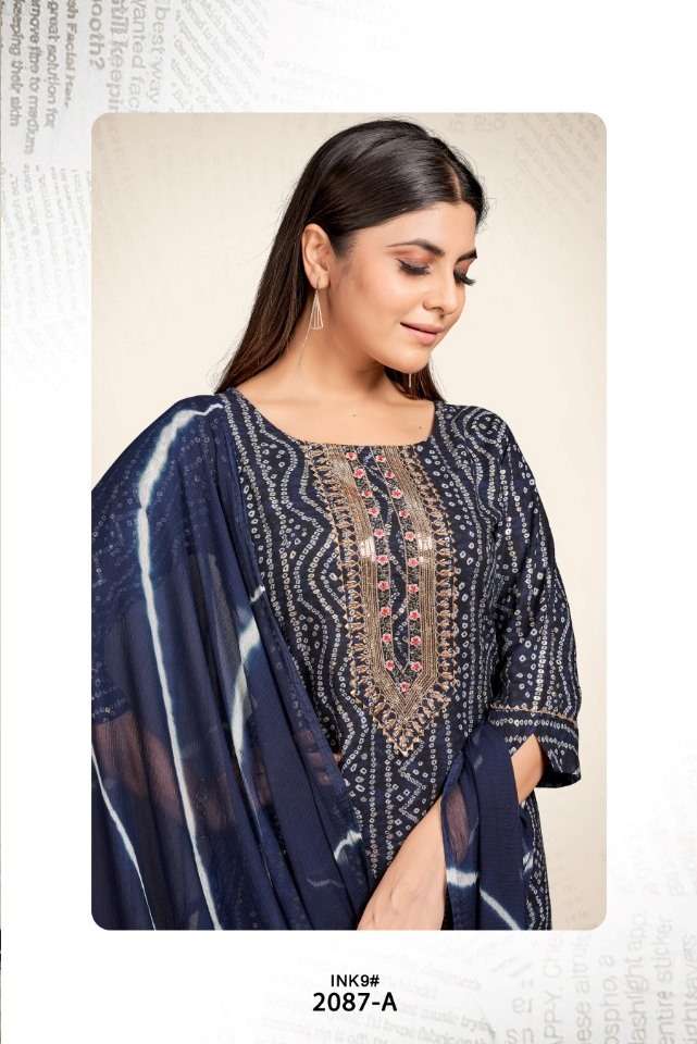 SAI DRESSES PRESENT D.NO 2087-A COMBO DRESS IN WHOLESALE PRICE IN SURAT - SAI DRESSES