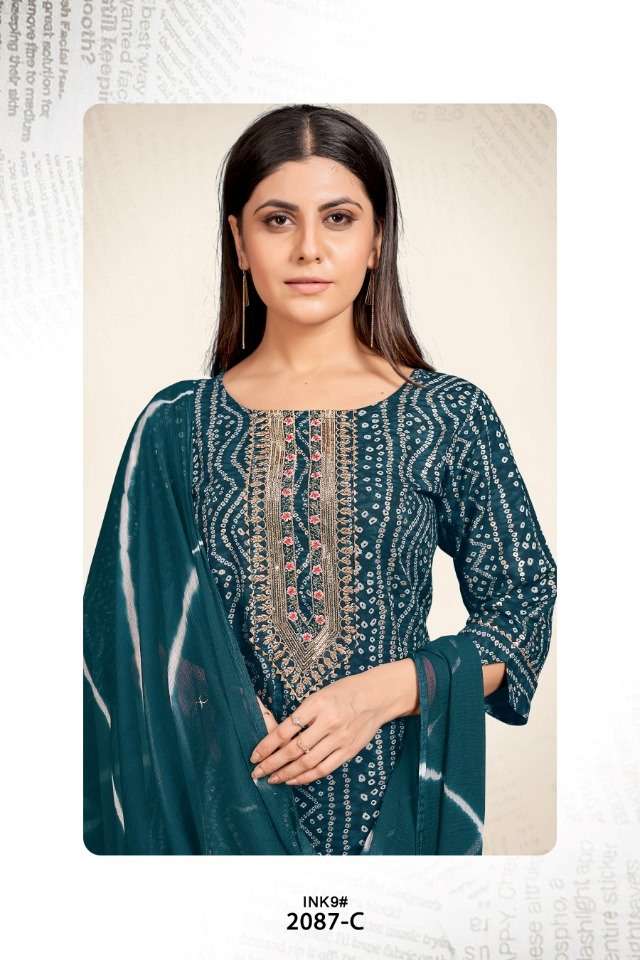 SAI DRESSES PRESENT D.NO 2087-C COMBO DRESS IN WHOLESALE PRICE IN SURAT - SAI DRESSES