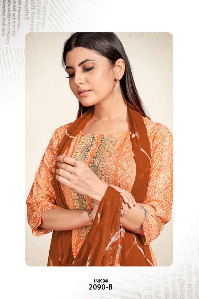 SAI DRESSES PRESENT D.NO 2090-B COMBO DRESS IN WHOLESALE PRICE IN SURAT - SAI DRESSES