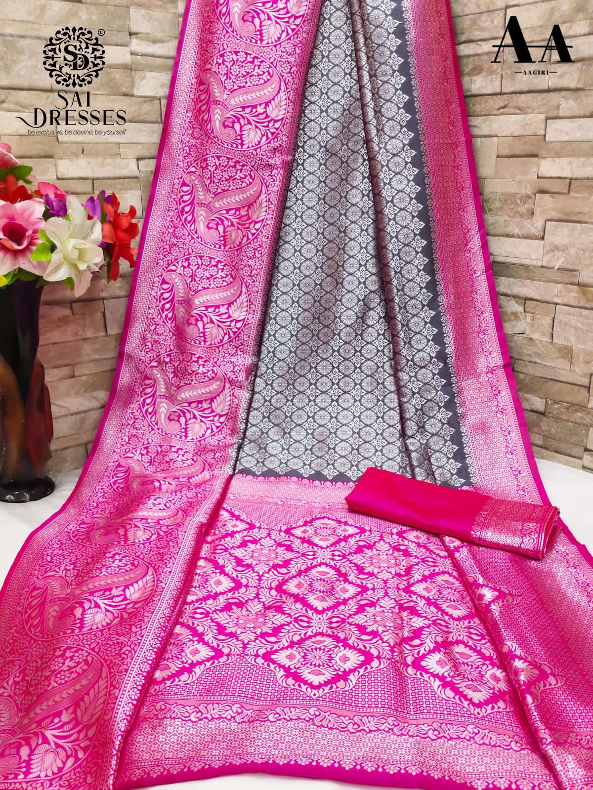 SAI DRESSES PRESENT LITCHI SILK BEAUTIFUL CELEBRITY SAREE IN WHOLESALE RATE IN SURAT 