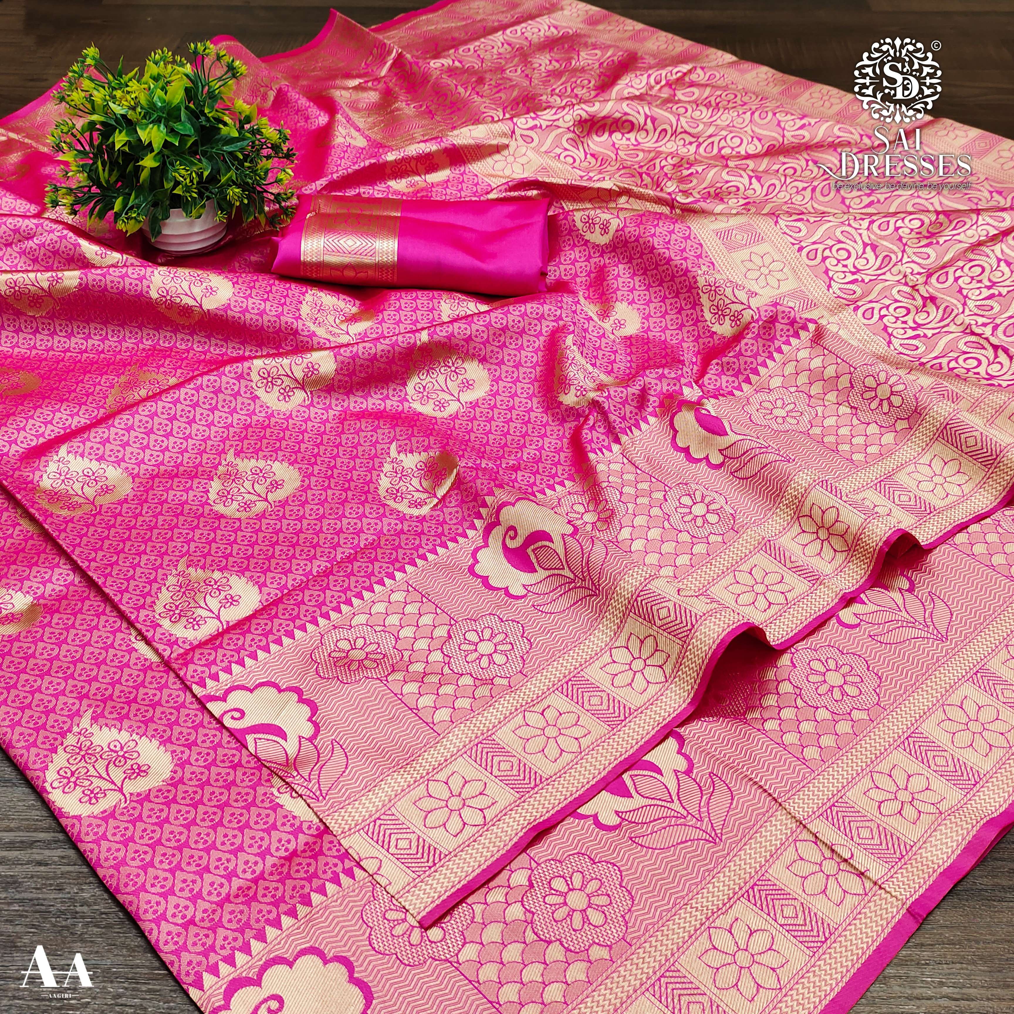 SAI DRESSES PRESENT LITCHI SILK BEAUTIFUL DESIGNER SAREE IN WHOLESALE RATE IN SURAT 