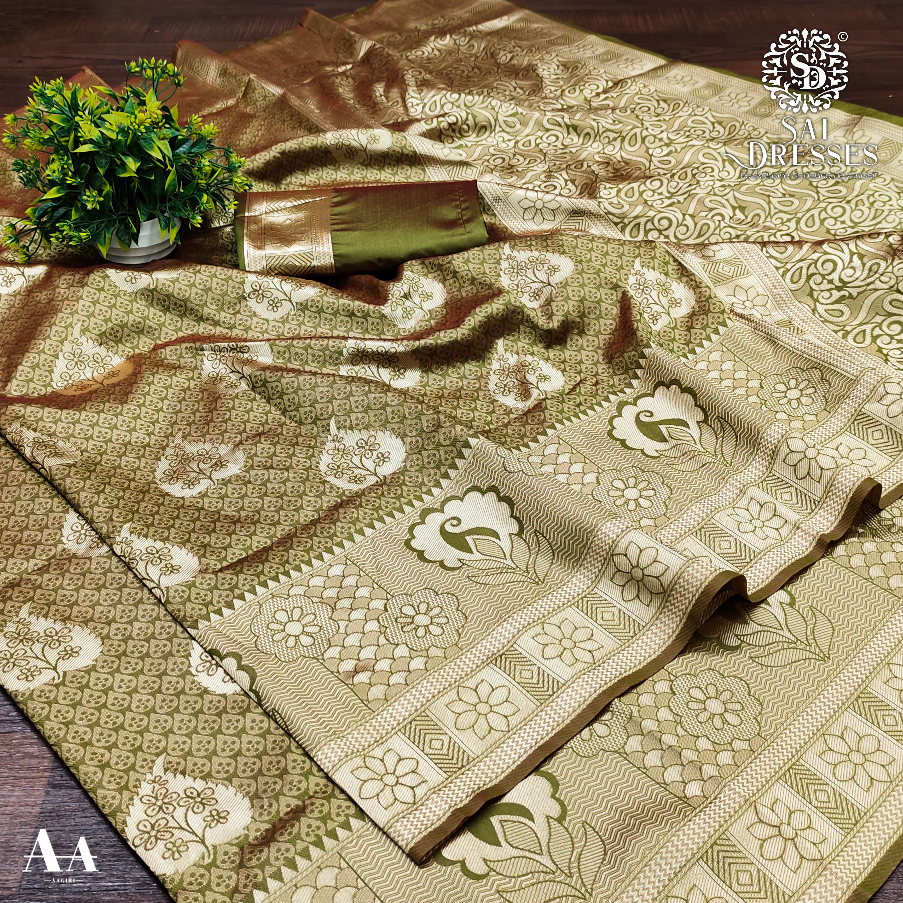 SAI DRESSES PRESENT LITCHI SILK BEAUTIFUL DESIGNER SAREE IN WHOLESALE RATE IN SURAT 