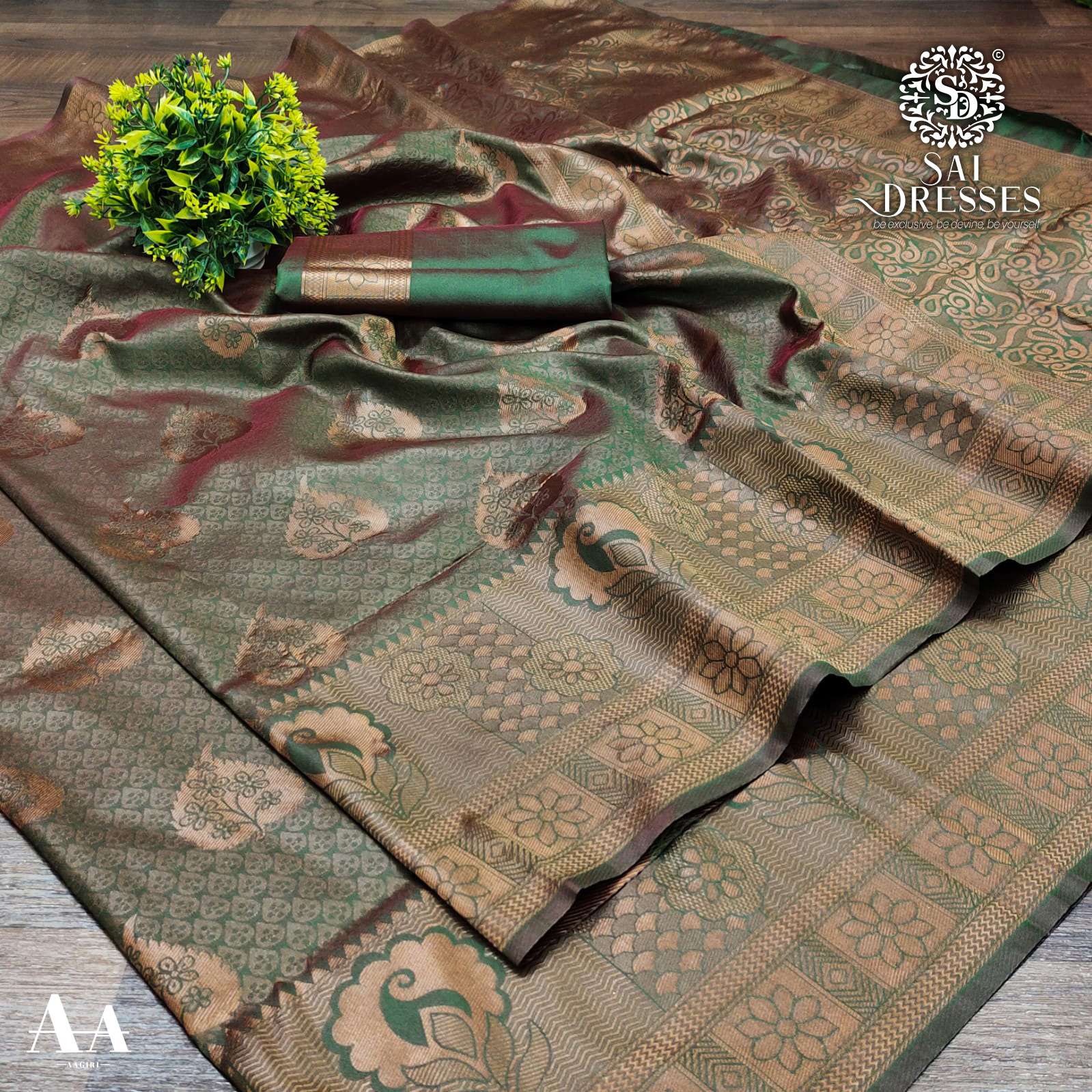 SAI DRESSES PRESENT LITCHI SILK BEAUTIFUL DESIGNER SAREE IN WHOLESALE RATE IN SURAT 