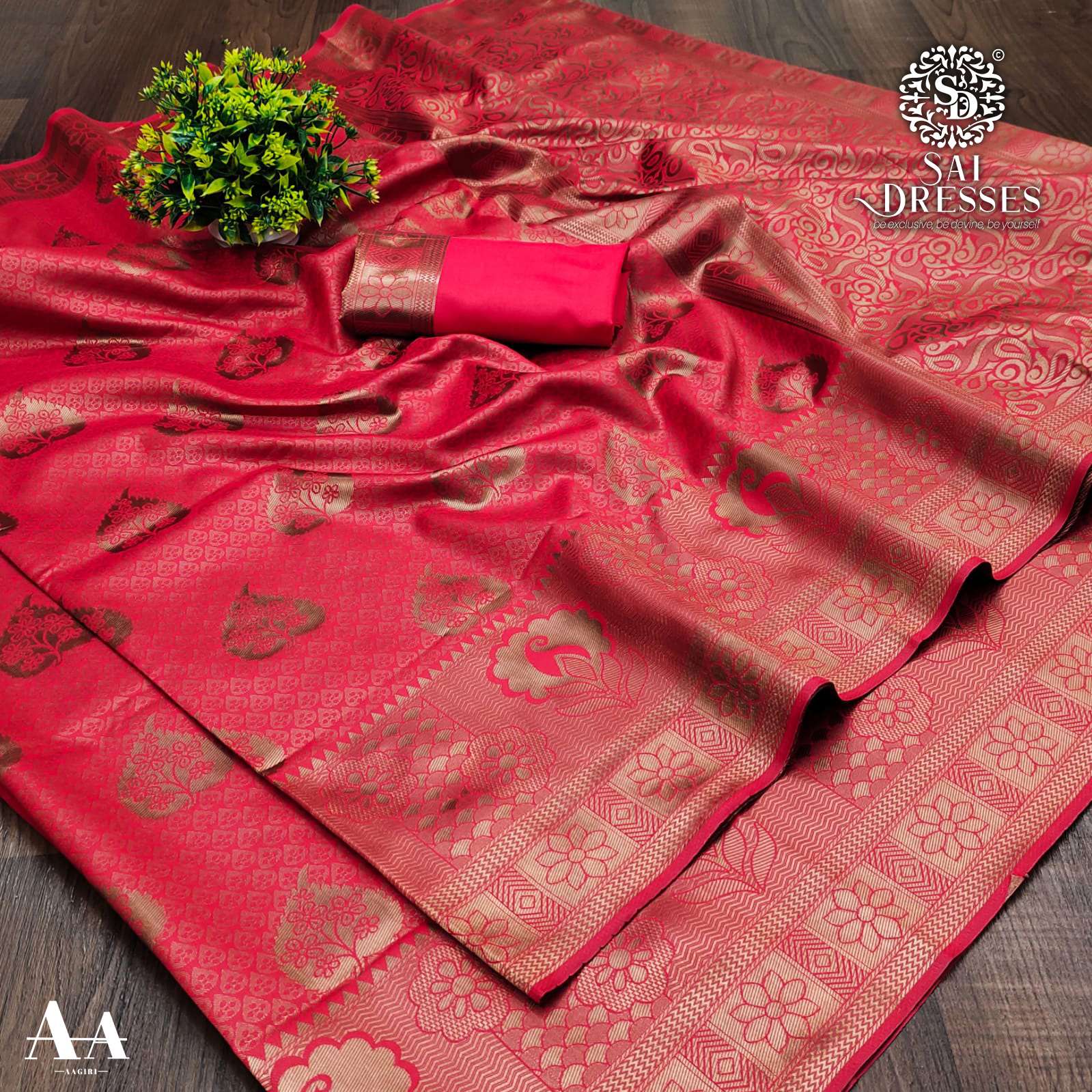 SAI DRESSES PRESENT LITCHI SILK BEAUTIFUL DESIGNER SAREE IN WHOLESALE RATE IN SURAT 