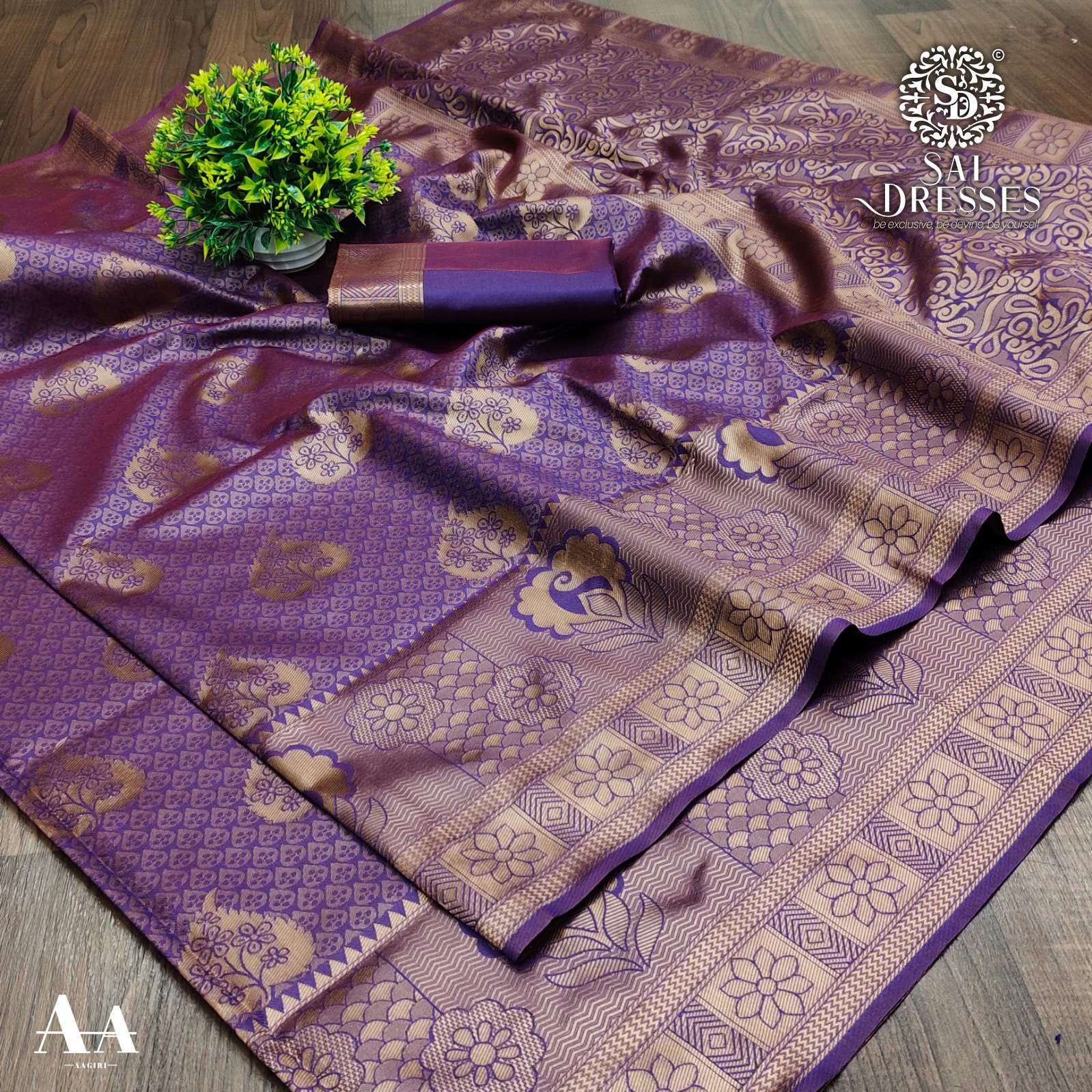 SAI DRESSES PRESENT LITCHI SILK BEAUTIFUL DESIGNER SAREE IN WHOLESALE RATE IN SURAT 