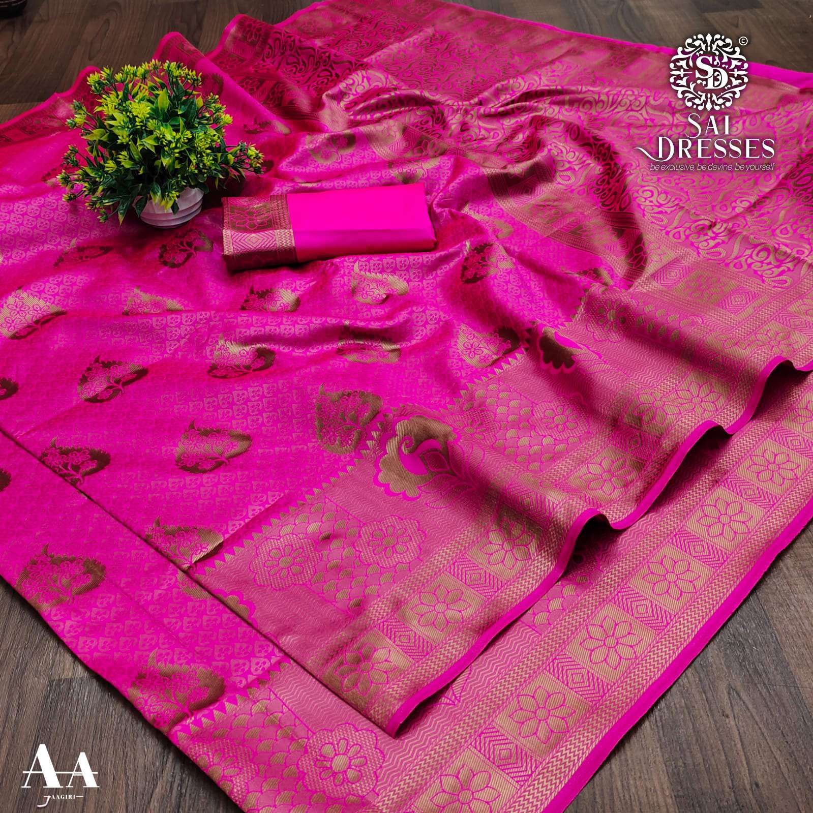 SAI DRESSES PRESENT LITCHI SILK BEAUTIFUL DESIGNER SAREE IN WHOLESALE RATE IN SURAT 