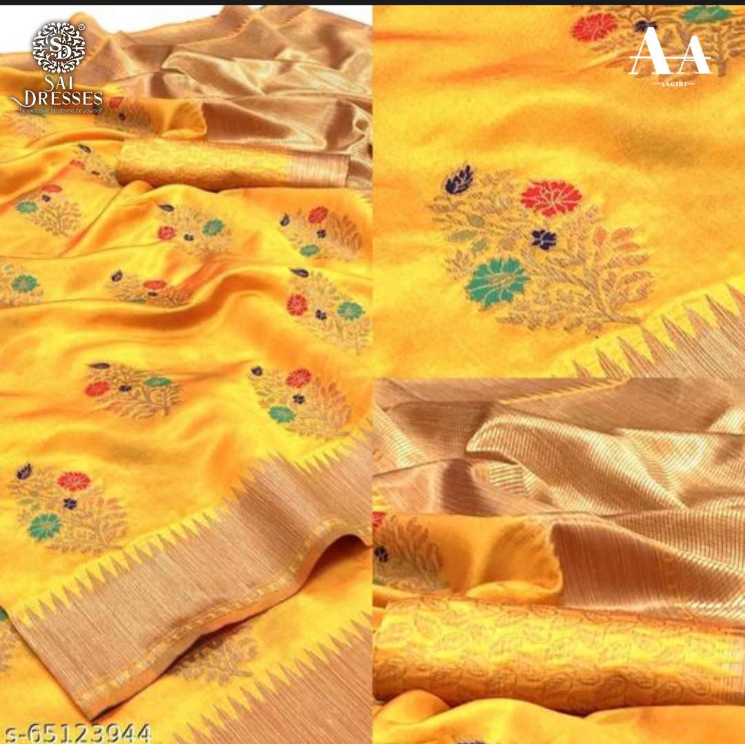 SAI DRESSES PRESENT LITCHI SILK BEAUTIFUL PARTY WEAR DESIGNER SAREE IN WHOLESALE RATE IN SURAT