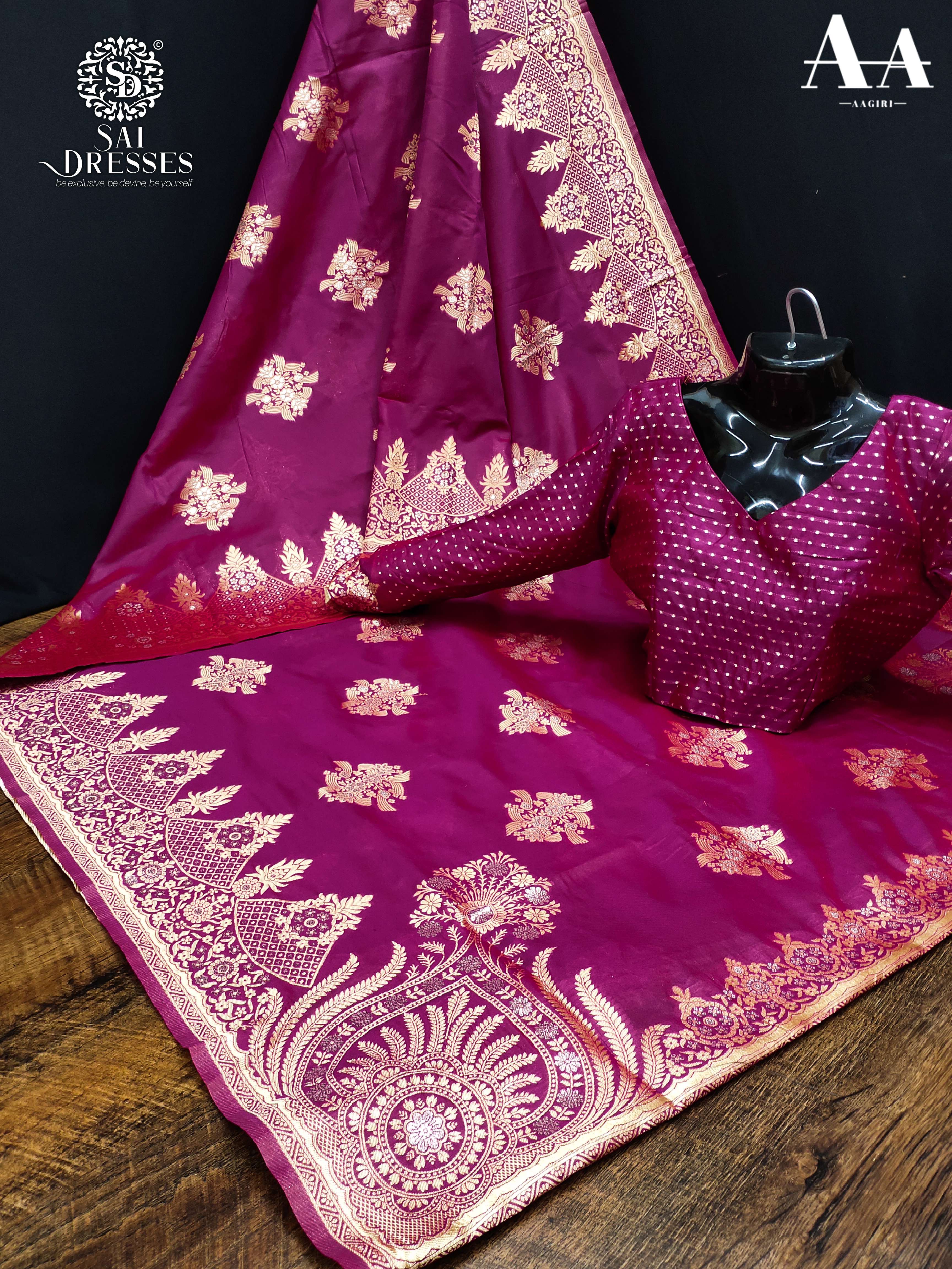 SAI DRESSES PRESENT LITCHI SILK BEAUTIFUL SAREE IN WHOLESALE RATE IN SURAT