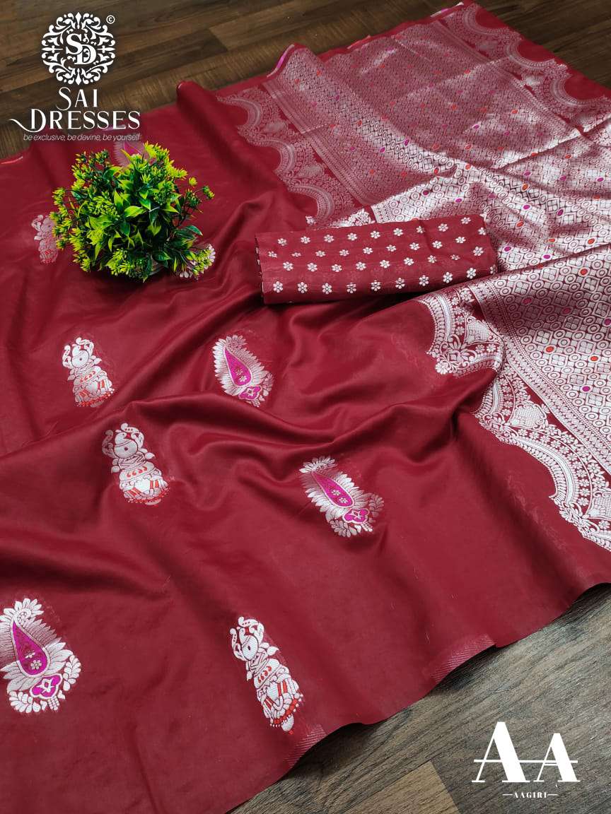 SAI DRESSES PRESENT LITCHI SILK DESIGNER SAREE IN WHOLESALE RATE IN SURAT 