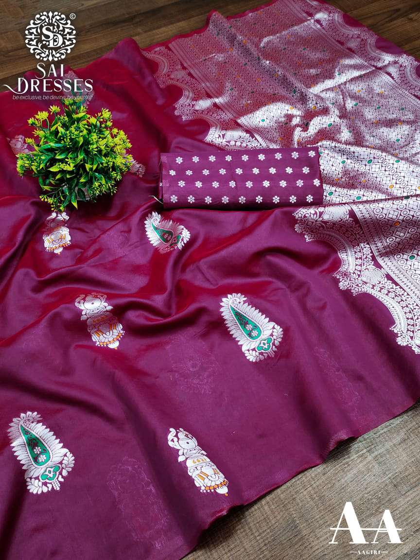 SAI DRESSES PRESENT LITCHI SILK DESIGNER SAREE IN WHOLESALE RATE IN SURAT 