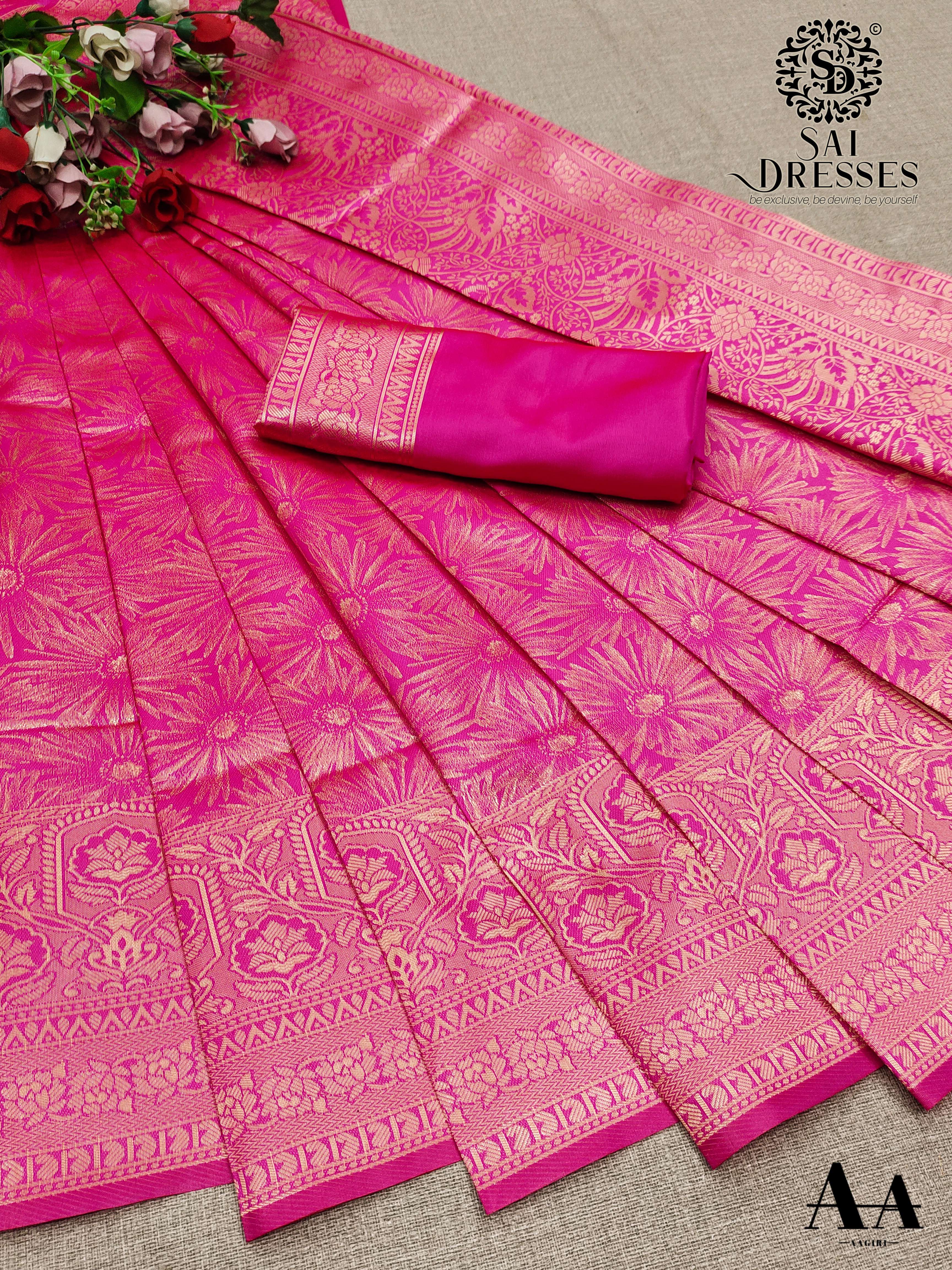 SAI DRESSES PRESENT LITCHI SILK FESTIVE WEAR DESIGNER SAREE IN WHOLESALE RATE IN SURAT 