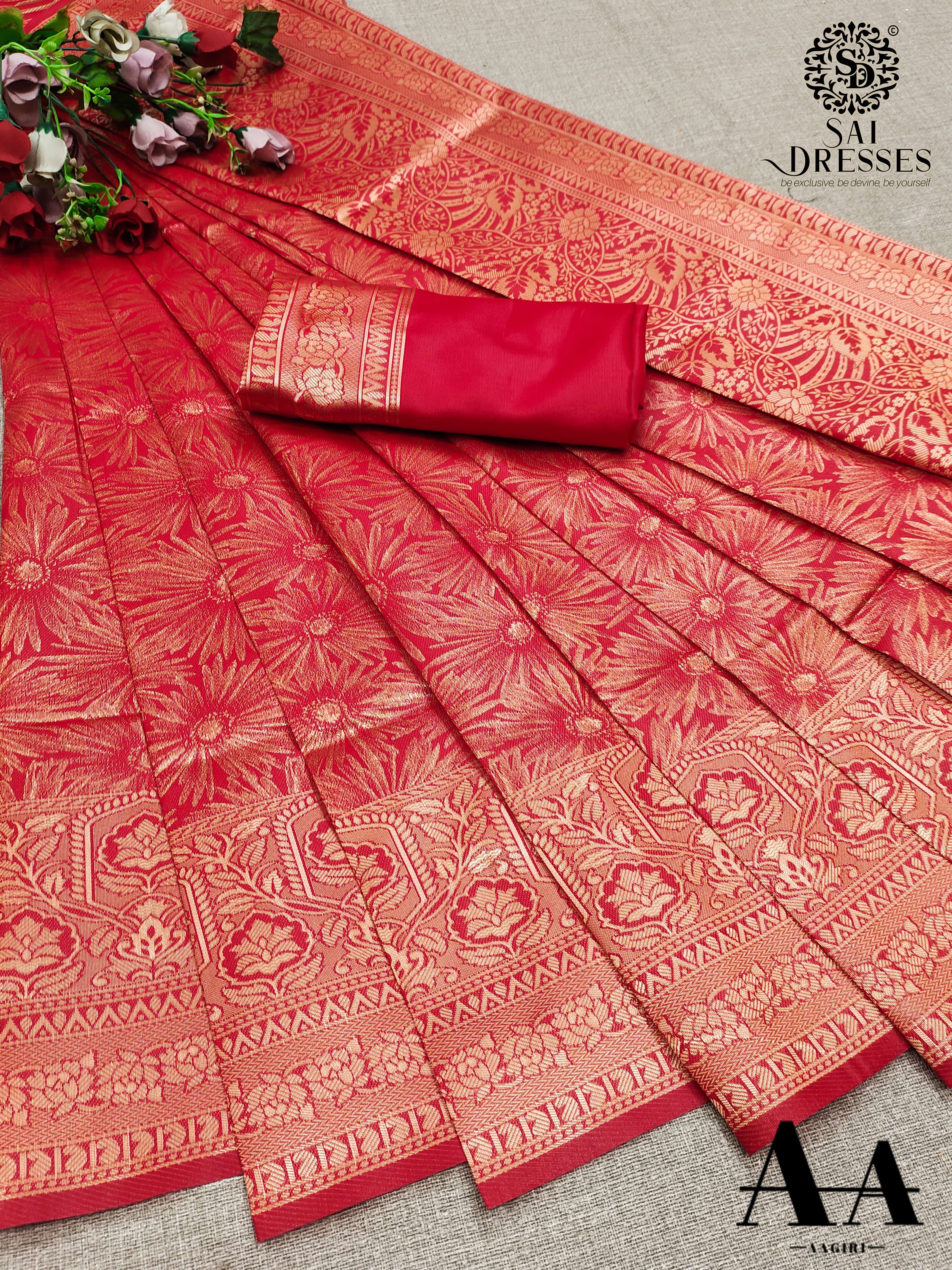 SAI DRESSES PRESENT LITCHI SILK FESTIVE WEAR DESIGNER SAREE IN WHOLESALE RATE IN SURAT 