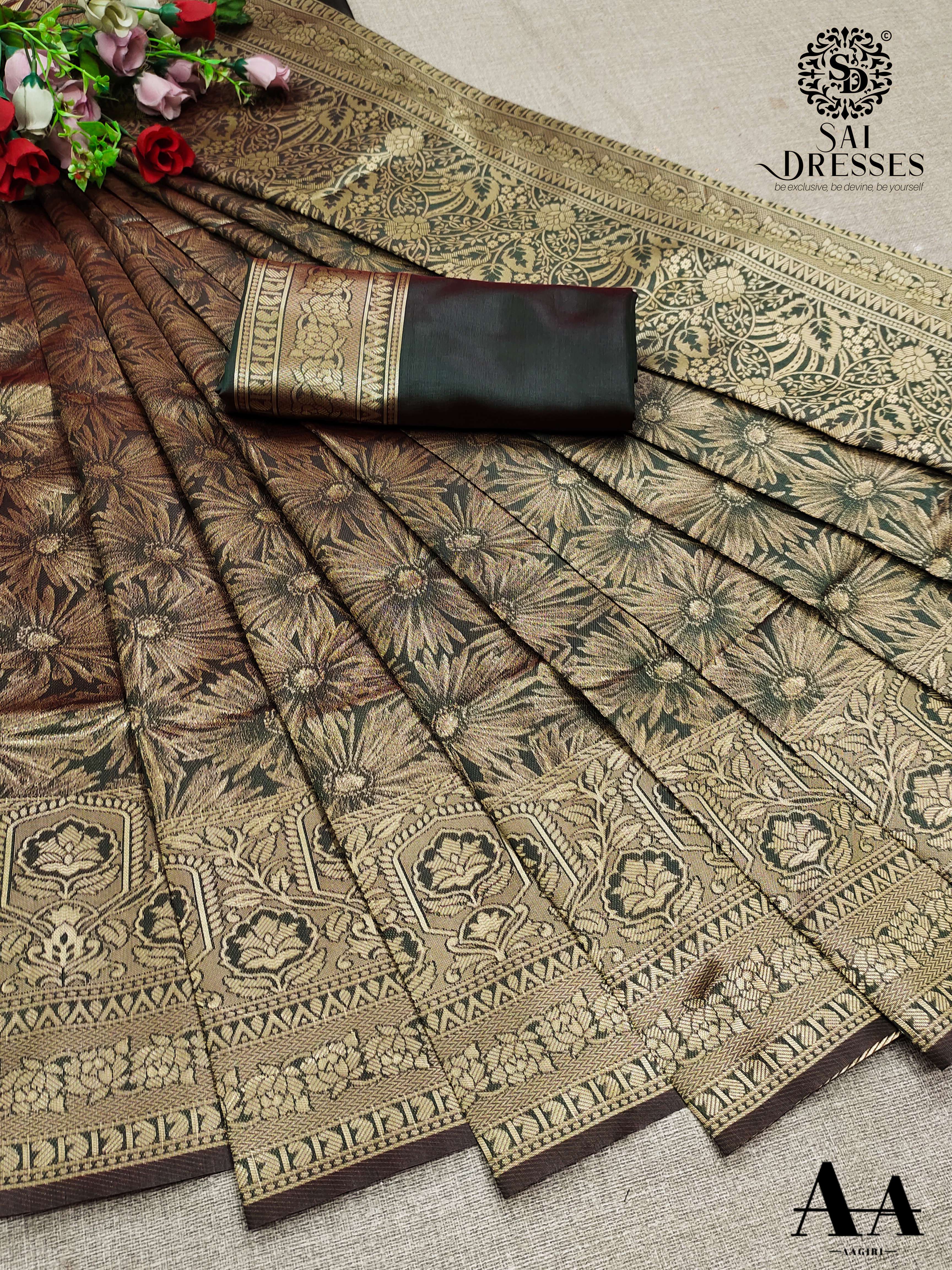 SAI DRESSES PRESENT LITCHI SILK FESTIVE WEAR DESIGNER SAREE IN WHOLESALE RATE IN SURAT 