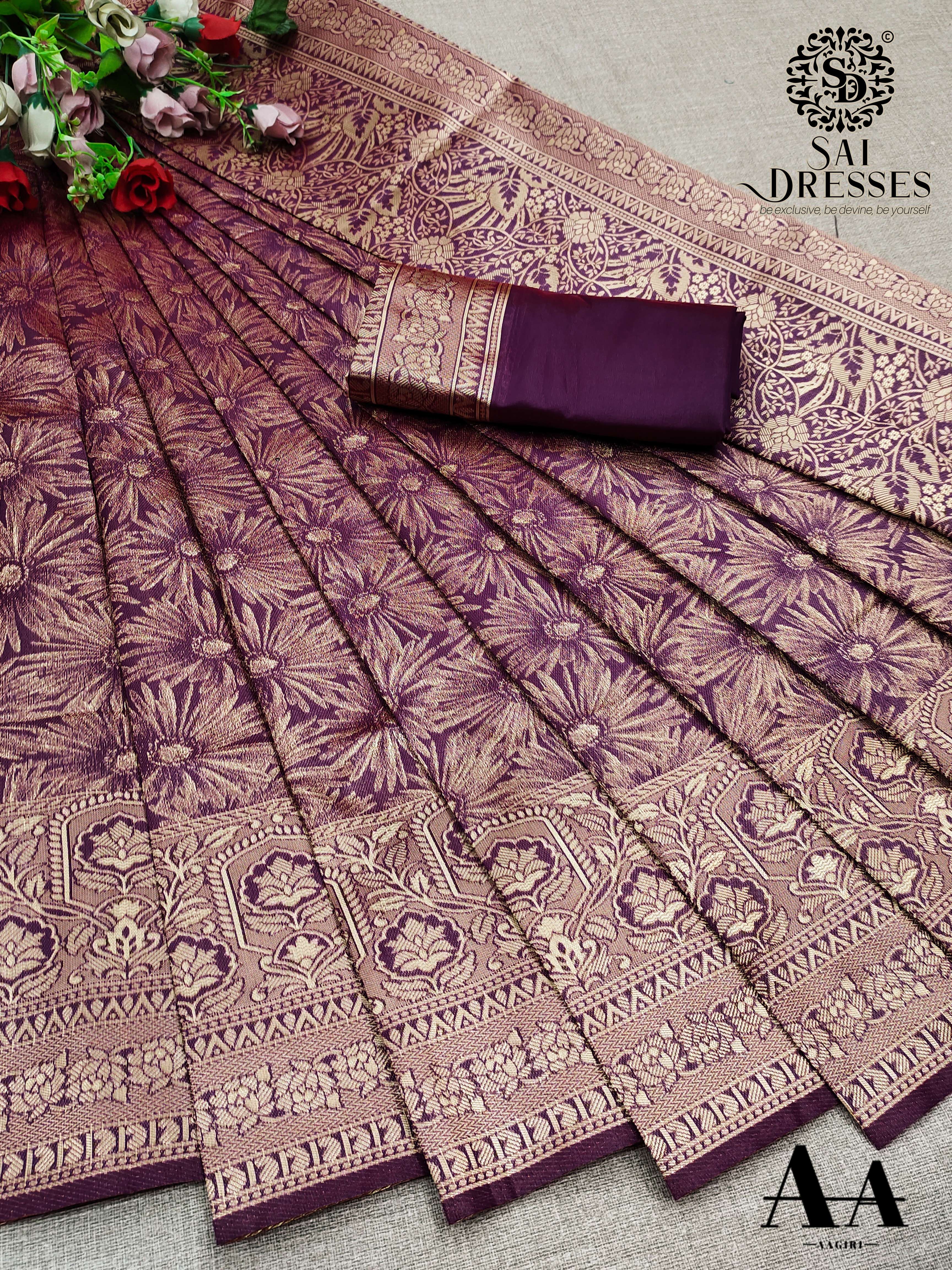 SAI DRESSES PRESENT LITCHI SILK FESTIVE WEAR DESIGNER SAREE IN WHOLESALE RATE IN SURAT 