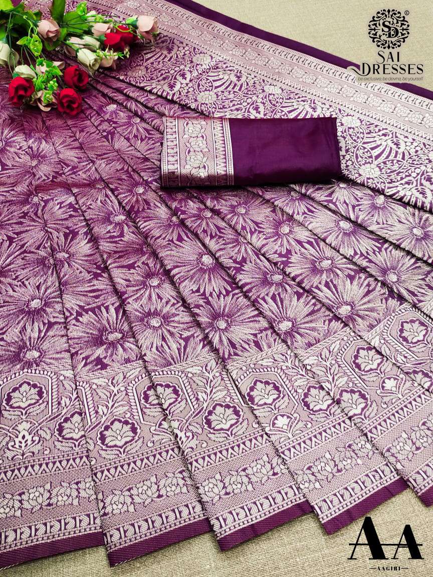 SAI DRESSES PRESENT LITCHI SILK FESTIVE WEAR DESIGNER SAREE IN WHOLESALE RATE IN SURAT 