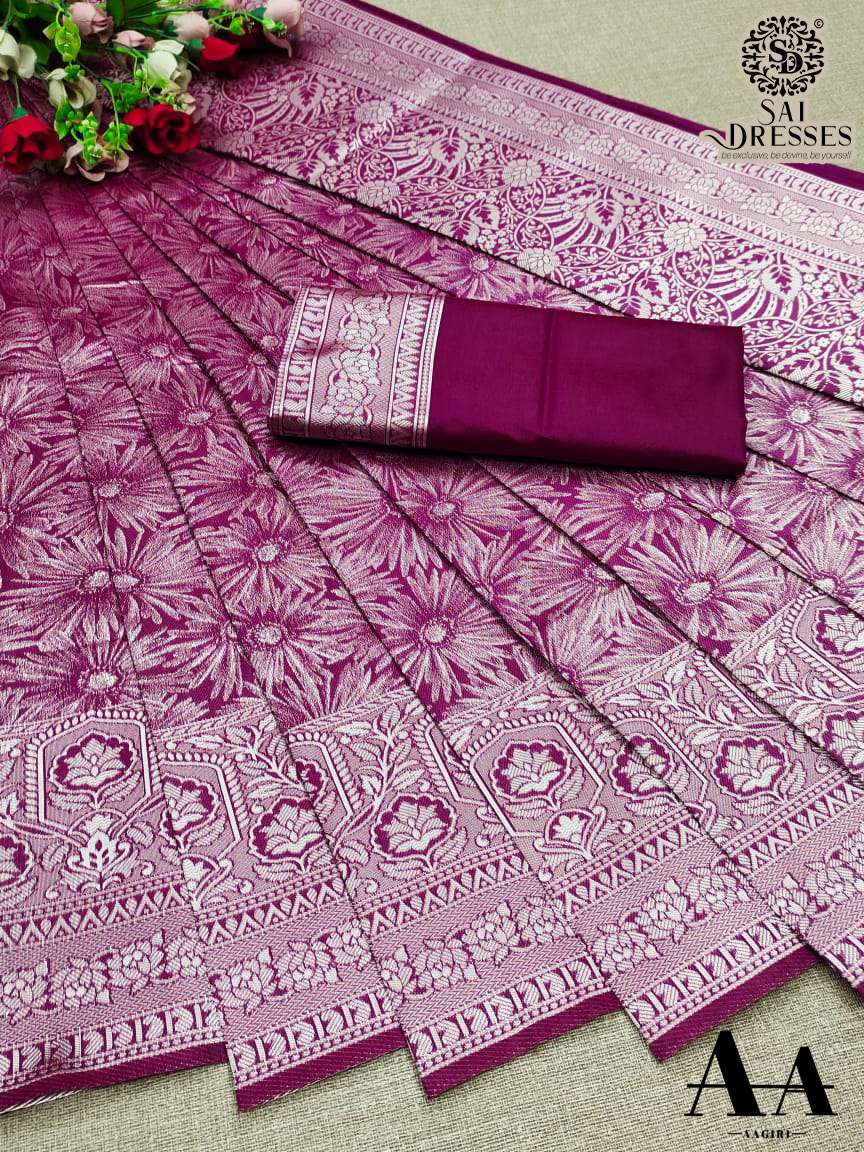 SAI DRESSES PRESENT LITCHI SILK FESTIVE WEAR DESIGNER SAREE IN WHOLESALE RATE IN SURAT 