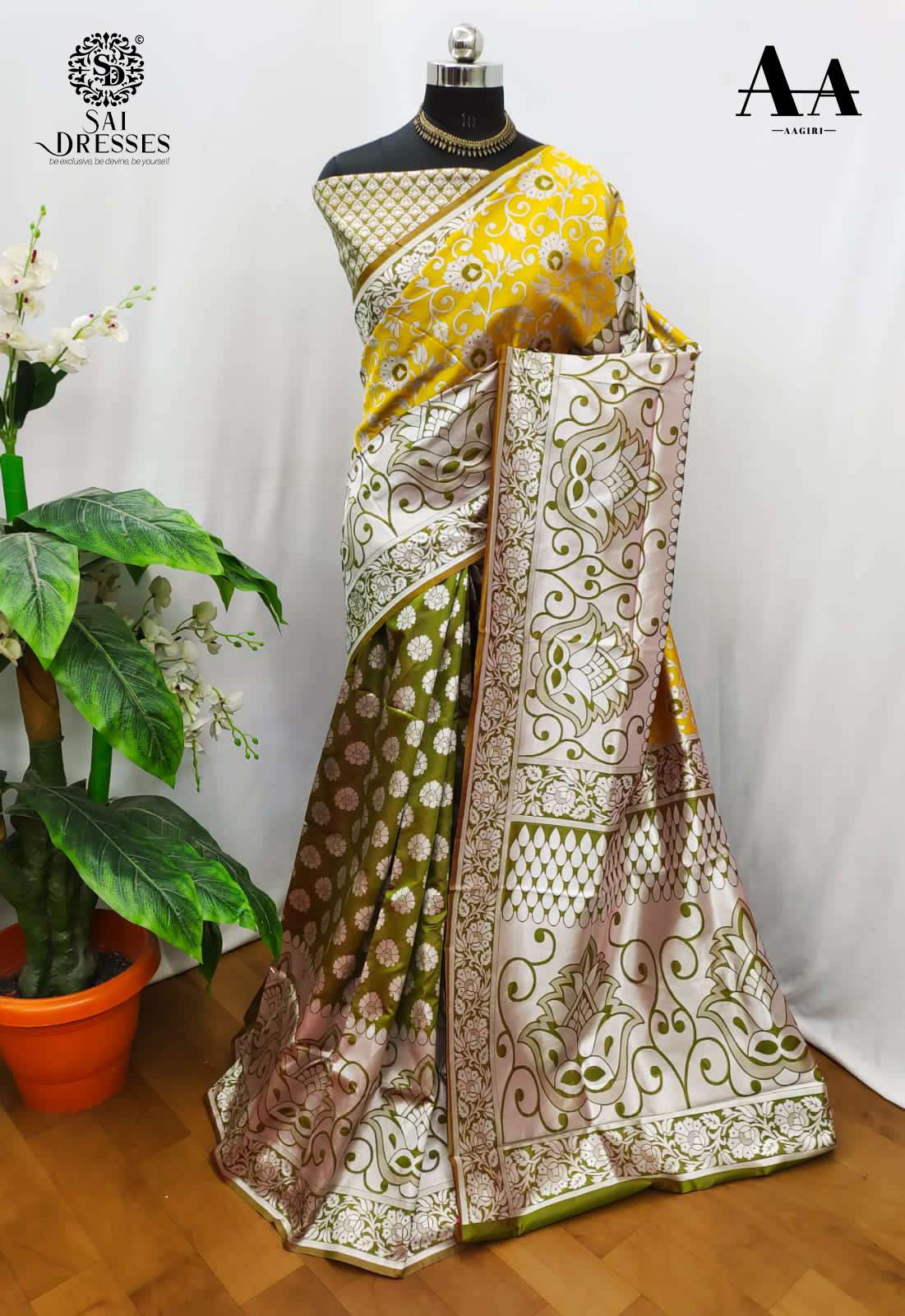 SAI DRESSES PRESENT LITCHI SILK PARTY WEAR DESIGNER SAREE IN WHOLESALE RATE IN SURAT 