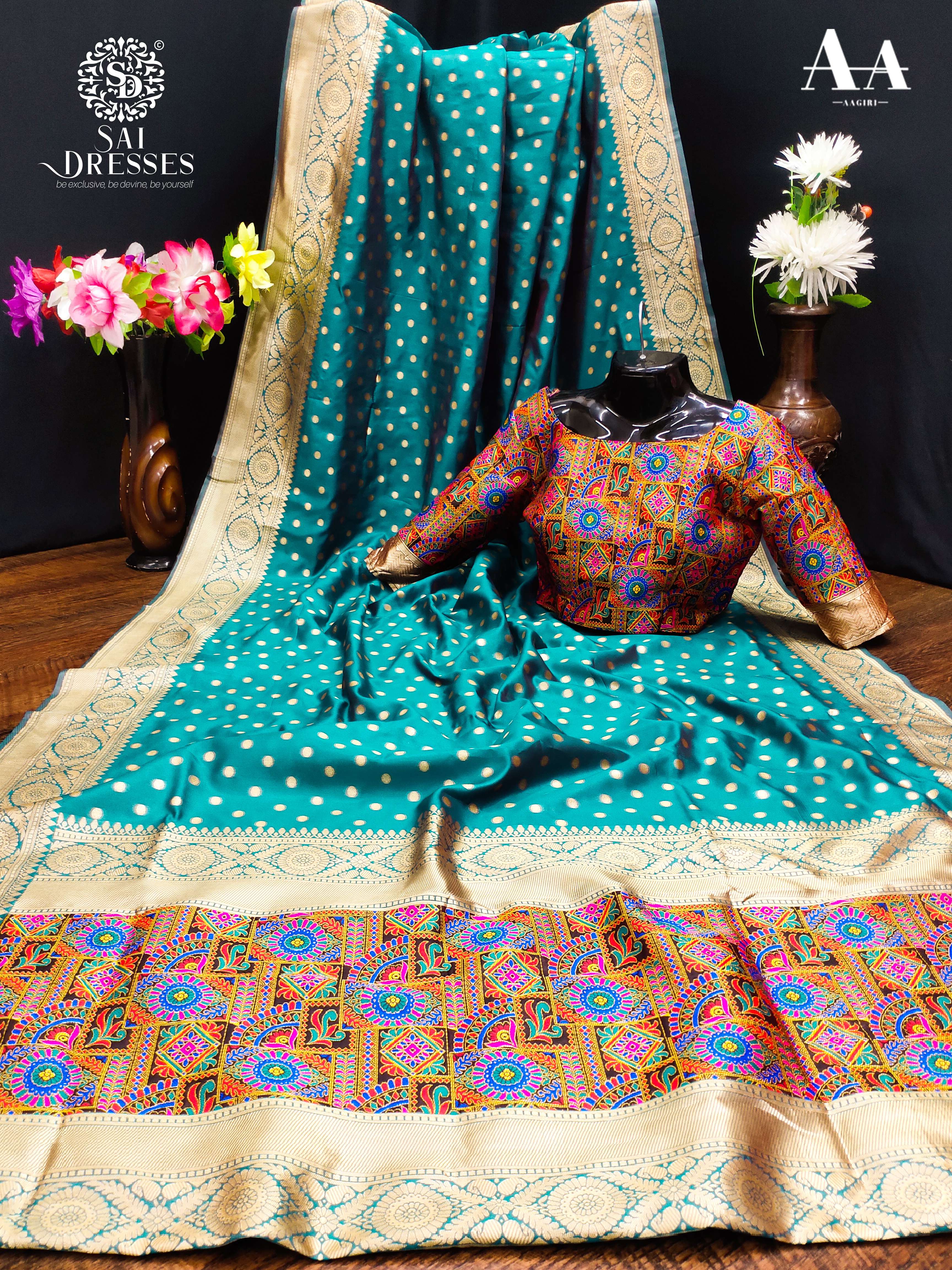 SAI DRESSES PRESENT LITCHI SILK PATOLA STYLE DESIGNER SAREE IN WHOLESALE RATE IN SURAT