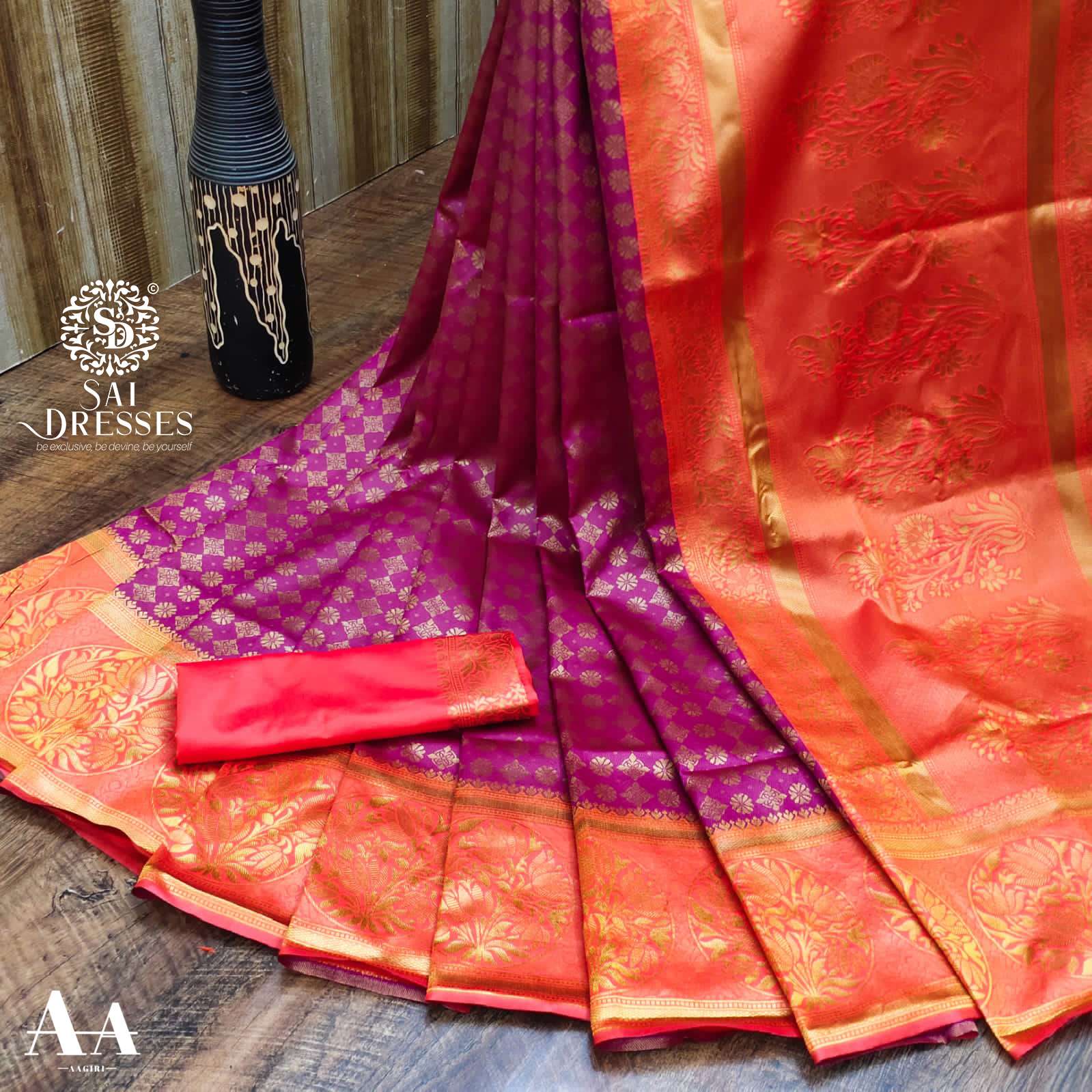 SAI DRESSES PRESENT LITCHI SILK TRADITIONAL DESIGNER SAREE IN WHOLESALE RATE IN SURAT