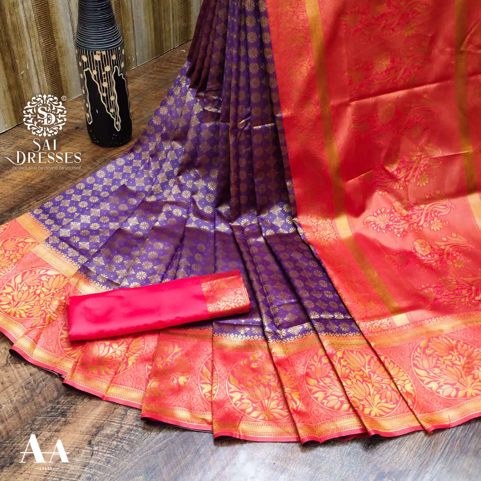 SAI DRESSES PRESENT LITCHI SILK TRADITIONAL DESIGNER SAREE IN WHOLESALE RATE IN SURAT