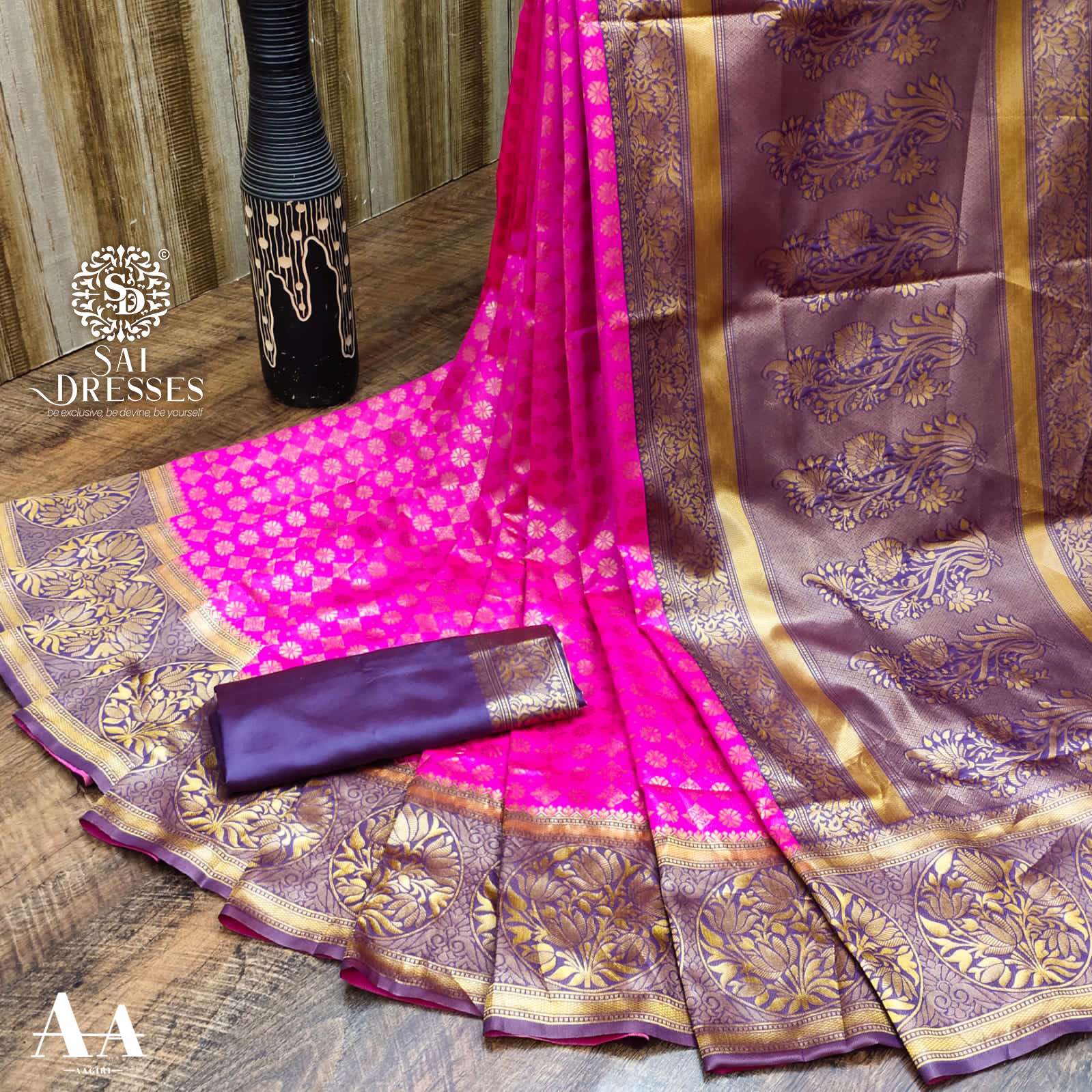 SAI DRESSES PRESENT LITCHI SILK TRADITIONAL DESIGNER SAREE IN WHOLESALE RATE IN SURAT