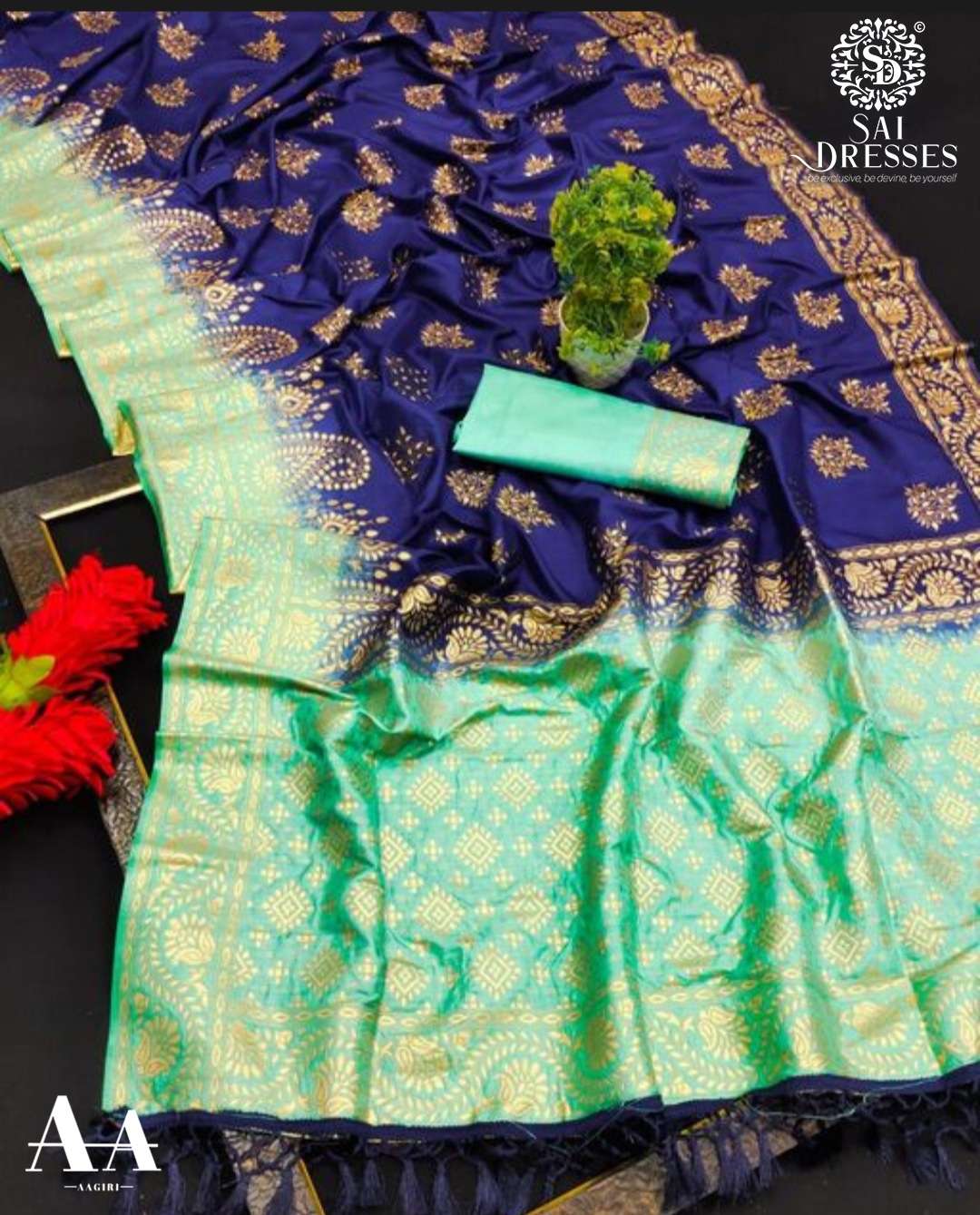 SAI DRESSES PRESENT NYLON SILK BEAUTIFUL PARTY WEAR DESIGNER SAREE IN WHOLESALE RATE IN SURAT