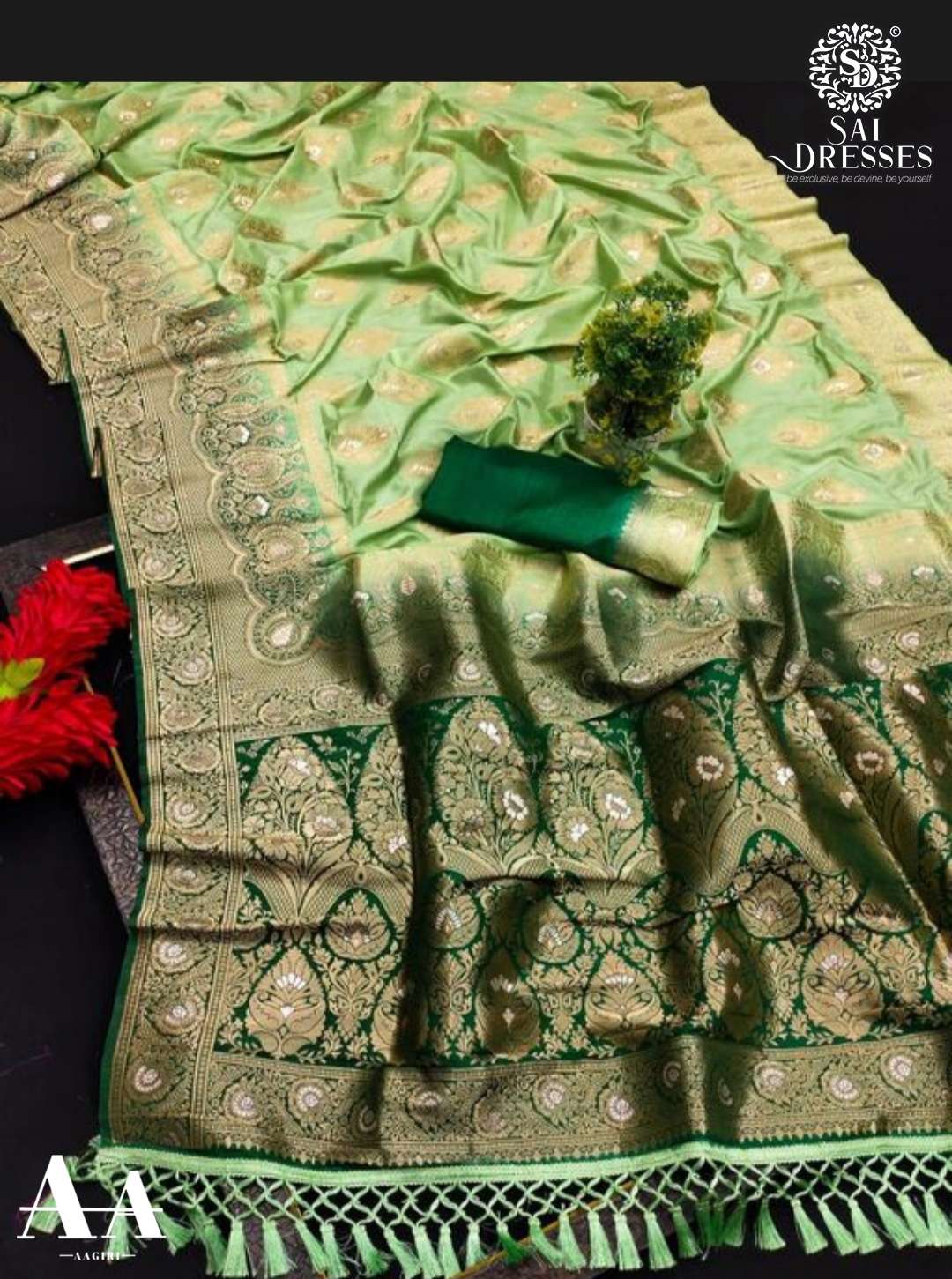 SAI DRESSES PRESENT NYLON SILK BEAUTIFUL PARTY WEAR DESIGNER SAREE IN WHOLESALE RATE IN SURAT