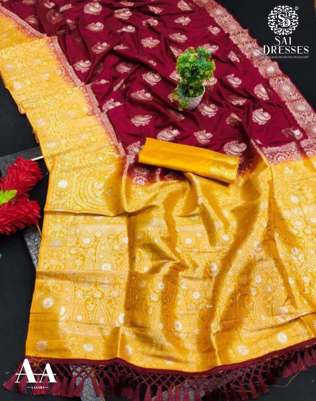 SAI DRESSES PRESENT NYLON SILK BEAUTIFUL PARTY WEAR DESIGNER SAREE IN WHOLESALE RATE IN SURAT