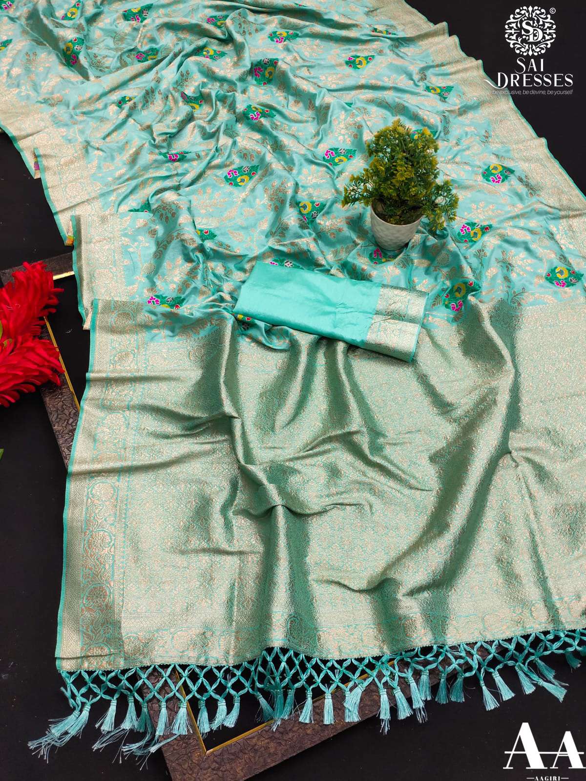 SAI DRESSES PRESENT NYLON SILK PARTY WEAR DESIGNER SAREE IN WHOLESALE RATE IN SURAT