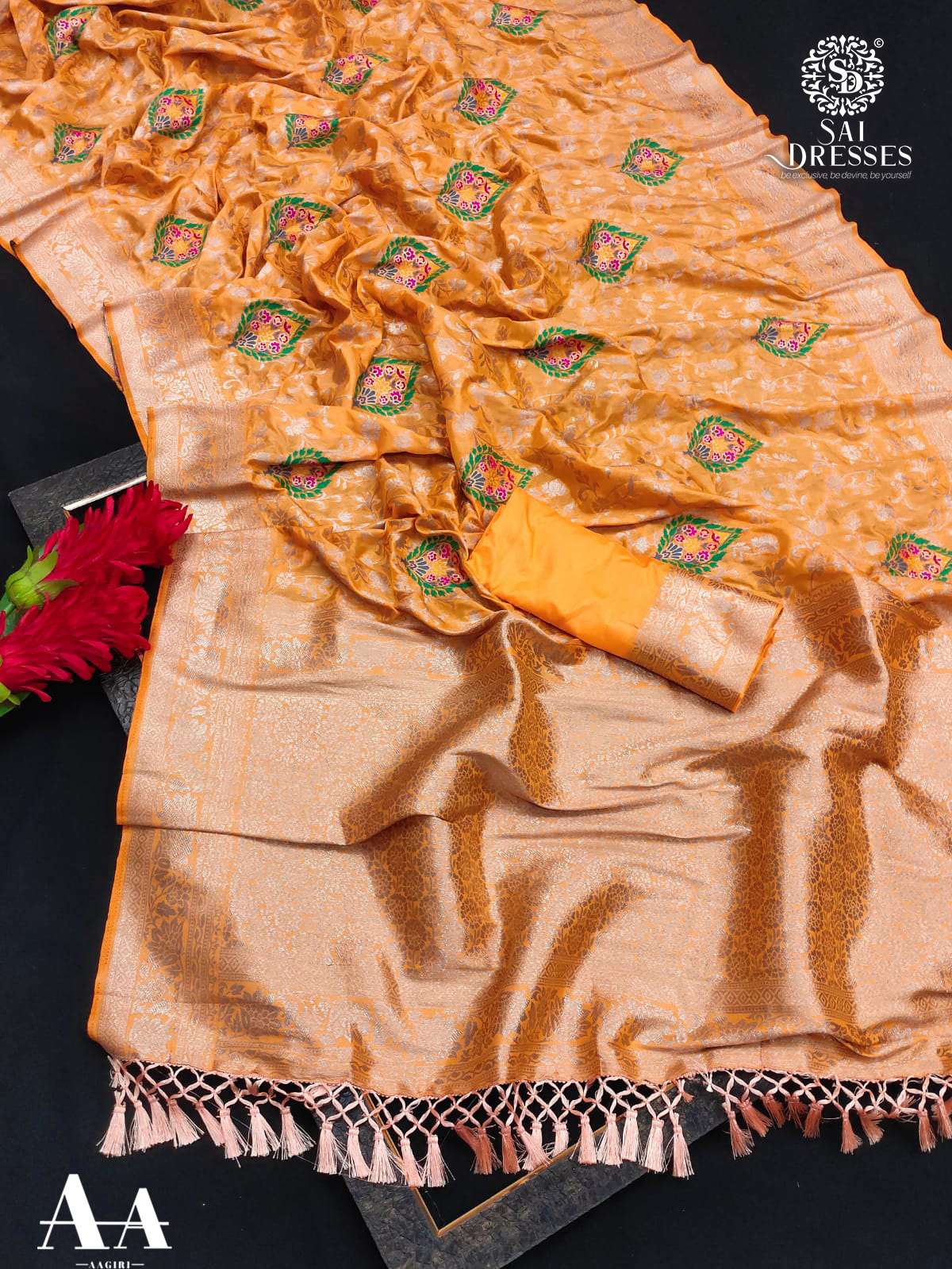 SAI DRESSES PRESENT NYLON SILK PARTY WEAR DESIGNER SAREE IN WHOLESALE RATE IN SURAT