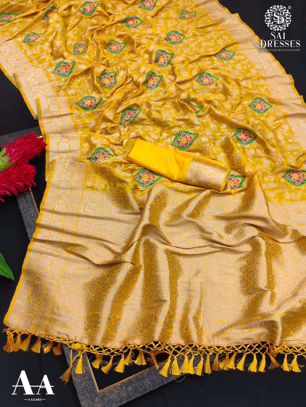 SAI DRESSES PRESENT NYLON SILK PARTY WEAR DESIGNER SAREE IN WHOLESALE RATE IN SURAT