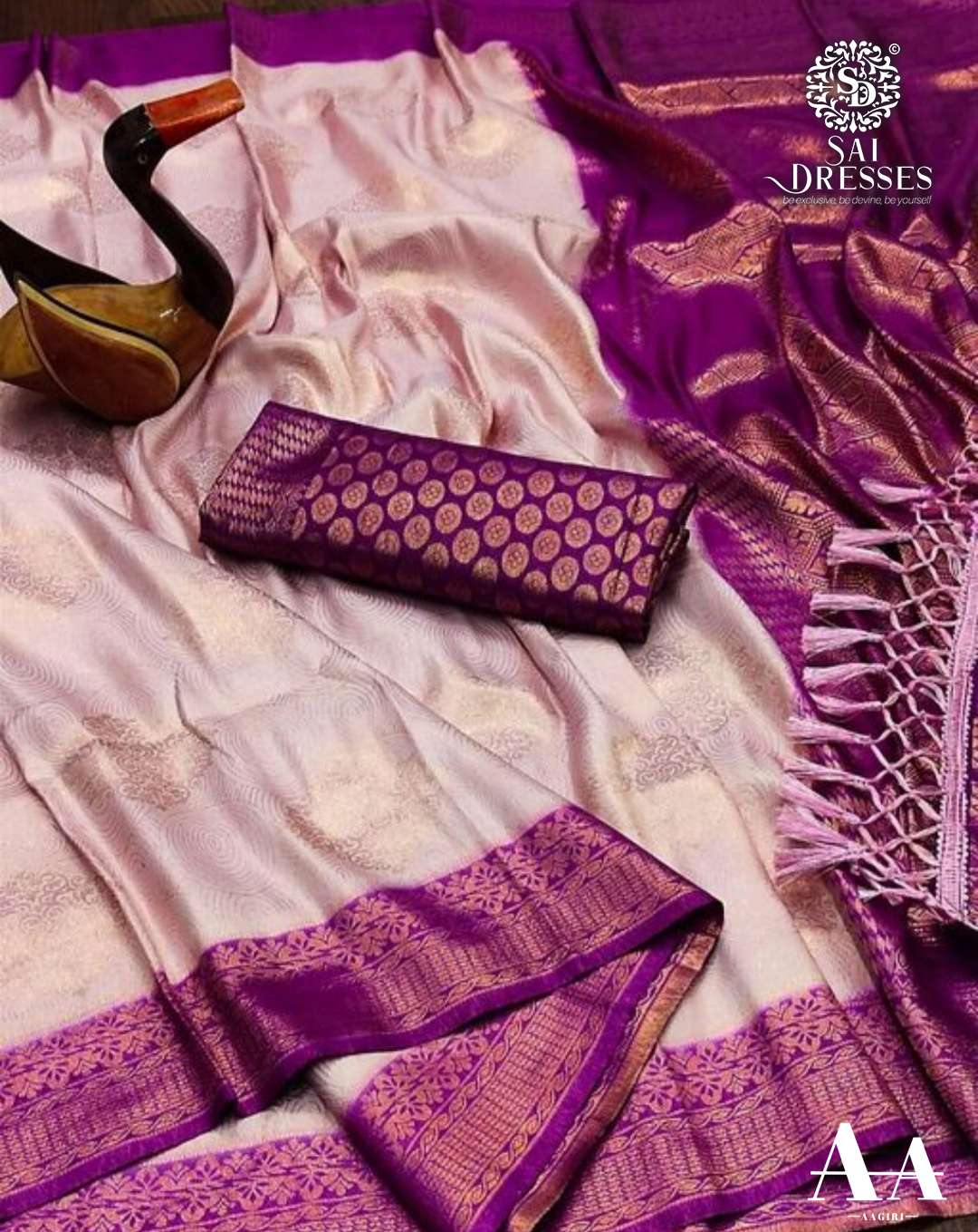 SAI DRESSES PRESENT NYLON SOFT SILK DESIGNER SAREE IN WHOLESALE RATE IN SURAT 