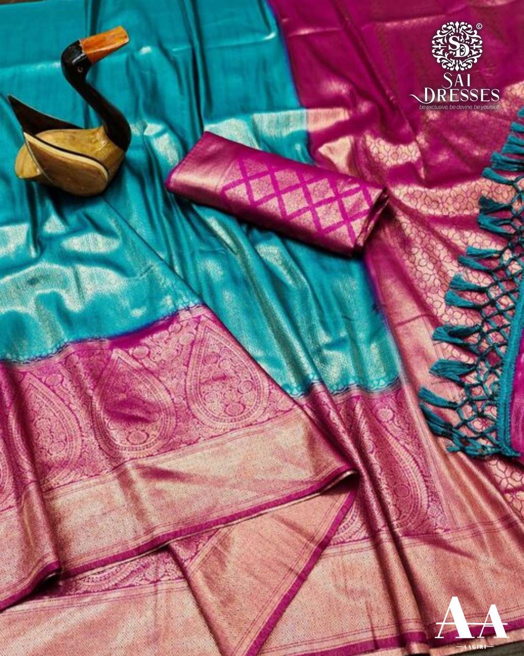 SAI DRESSES PRESENT NYLON SOFT SILK DESIGNER SAREE IN WHOLESALE RATE IN SURAT 