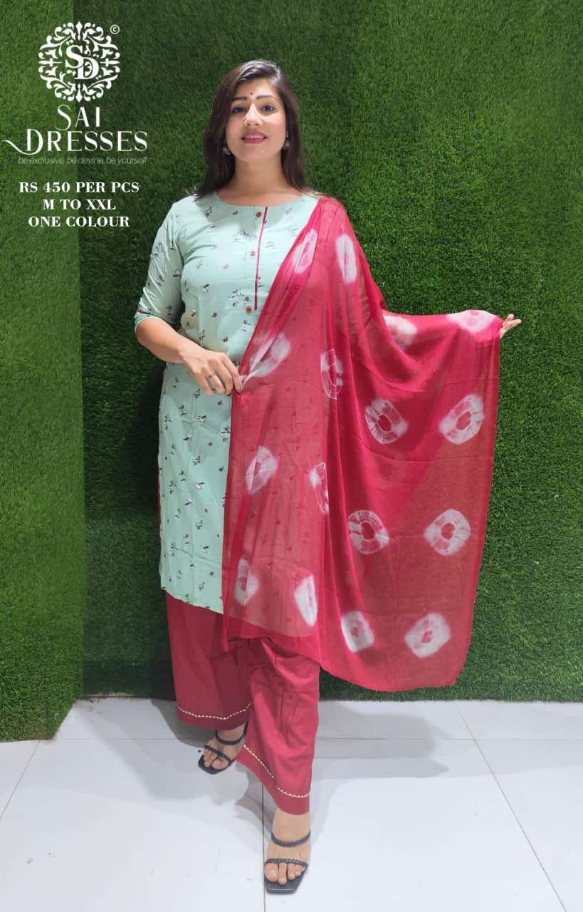 SAI DRESSES PRESENT PRINTED DAILY WEAR COMBO SUITS IN WHOLESALE RATE IN SURAT 
