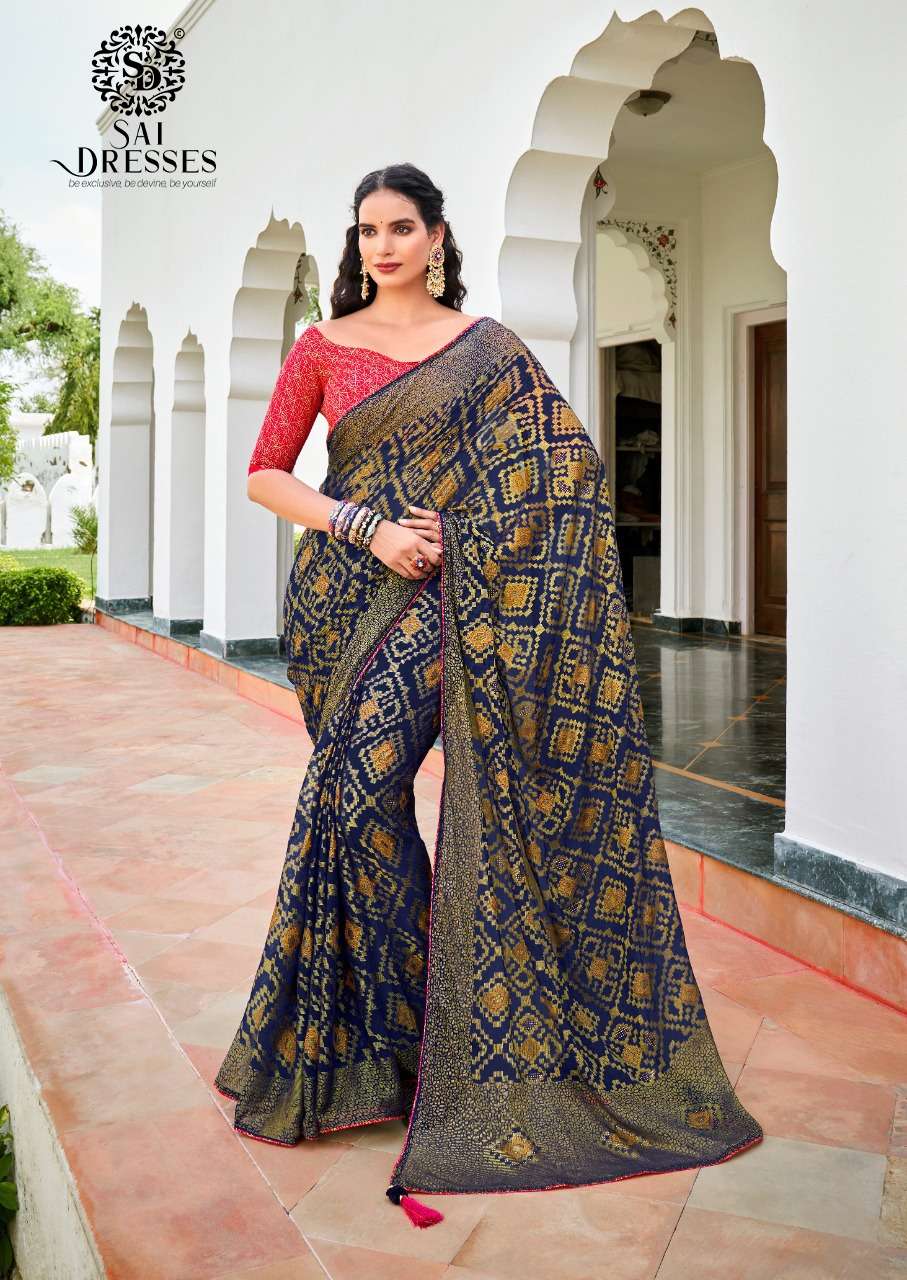 Buy SAI LEELA CREATION ART Bandhani Printed Pure Cotton Silk Saree With  Separate Blouse Piece (Red-Black) - Lowest price in India| GlowRoad