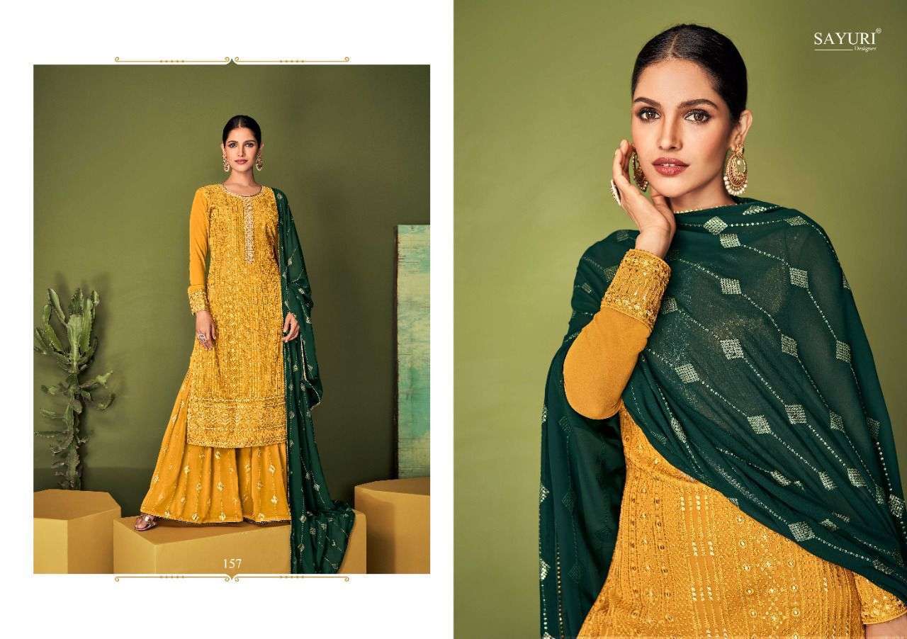 SAYURI DESIGNER PRESENT COLOURS READY TO WEAR PLAZZO STYLE DESIGNER SUITS IN WHOLESALE PRICE IN SURAT - SAI DRESSES