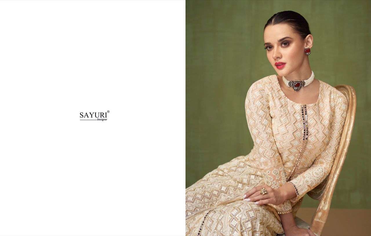 SAYURI DESIGNER PRESENT HEER READYMADE GEORGETTE PARTY WEAR DESIGNER SUITS IN WHOLESALE PRICE IN SURAT - SAI DRESSES