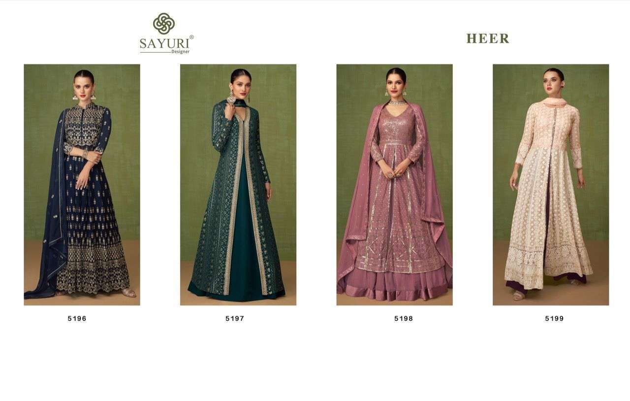 SAYURI DESIGNER PRESENT HEER READYMADE GEORGETTE PARTY WEAR DESIGNER SUITS IN WHOLESALE PRICE IN SURAT - SAI DRESSES