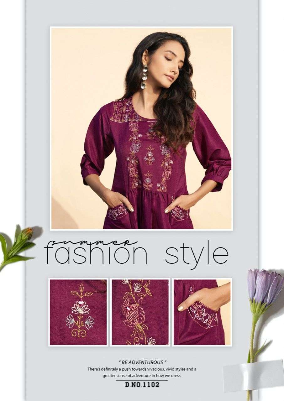 THE CONCH PRESENT CONCH DESIGNER FANCY TUNIC TOPS COLLECTION IN WHOLESALE PRICE IN SURAT - SAI DRESSES