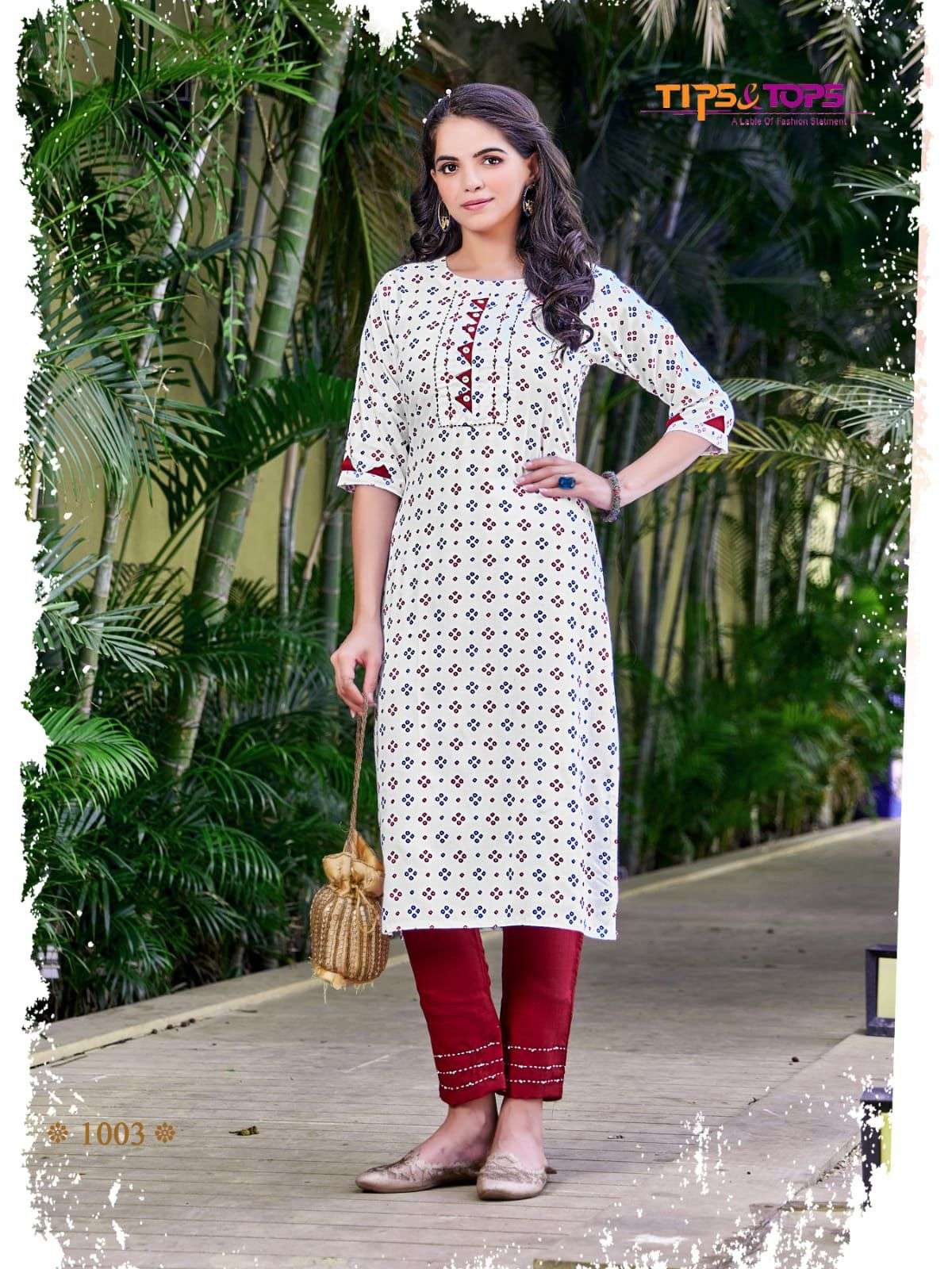 TIPS & TOPS PRESENT BANDHEJ VOL 3 READY TO DAILY WEAR RAYON WITH BANDHANI PRINTED KURTI PANT IN WHOLESALE PRICE IN SURAT - SAI DRESSES