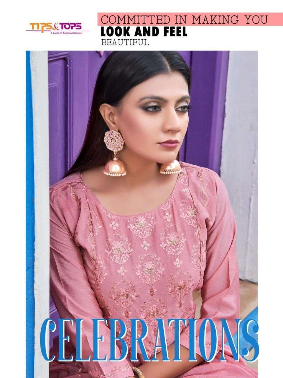 TIPS &TOPS PRESENT CELEBRATIONS VISCOS SEQUENCE FESTIVE WEAR HEAVY FANCY GOWN STYLE KURTI IN WHOLESALE RATE IN SURAT - SAI DRESSES