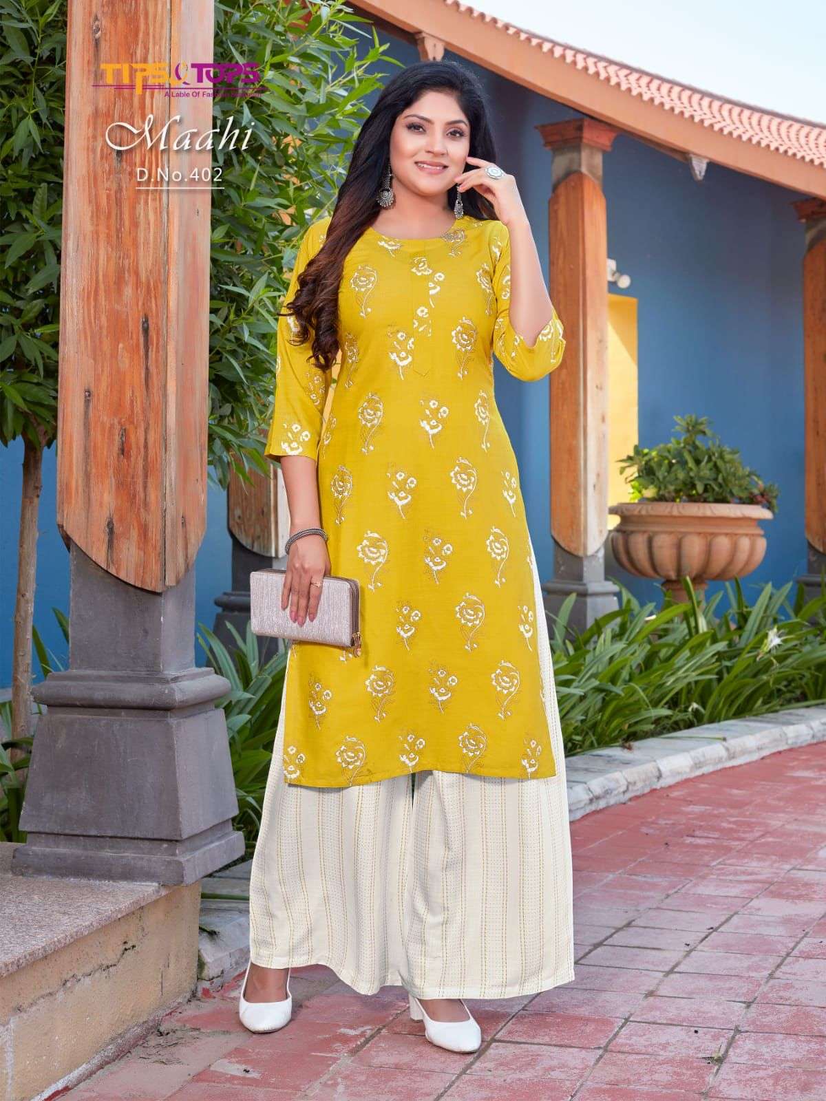 TIPS & TOPS PRESENT MAAHI VOL 4 READY TO WEAR RAYON PRINTED KURTI WITH PLAZZO IN WHOLESALE PRICE IN SURAT - SAI DRESSES