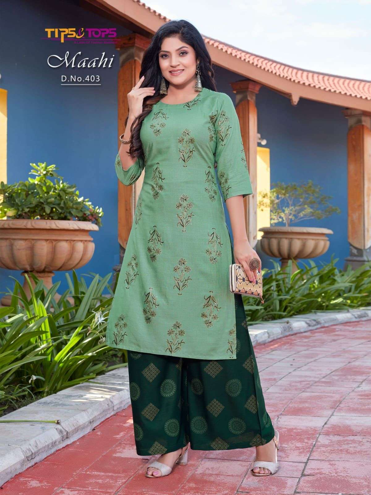 TIPS & TOPS PRESENT MAAHI VOL 4 READY TO WEAR RAYON PRINTED KURTI WITH PLAZZO IN WHOLESALE PRICE IN SURAT - SAI DRESSES
