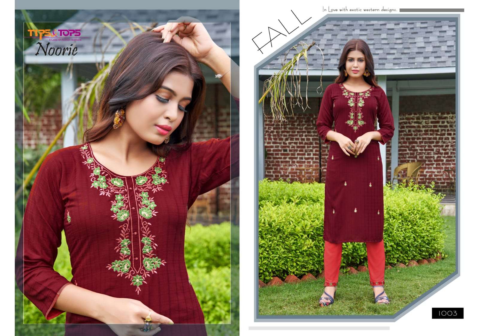 TIPS & TOPS PRESENT NOORIE FESTIVE WEAR FANCY KURTI WITH PANT IN WHOLESALE PRICE IN SURAT - SAI DRESSES