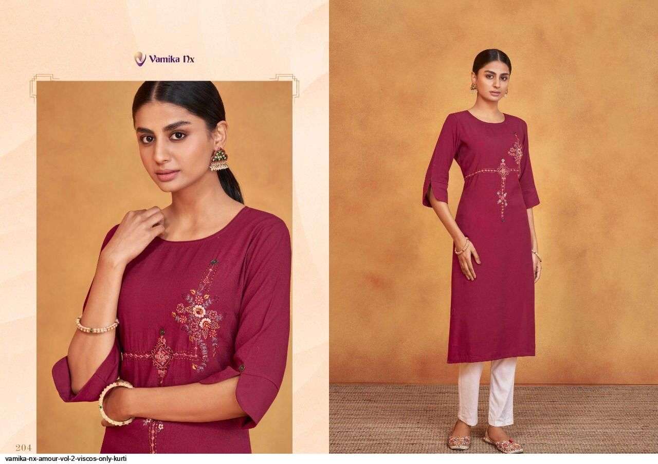 VAMIKA NX PRESENT AMOUR VOL 2 DAILY WEAR KURTI WITH PANT IN WHOLESALE PRICE IN SURAT - SAI DRESSES